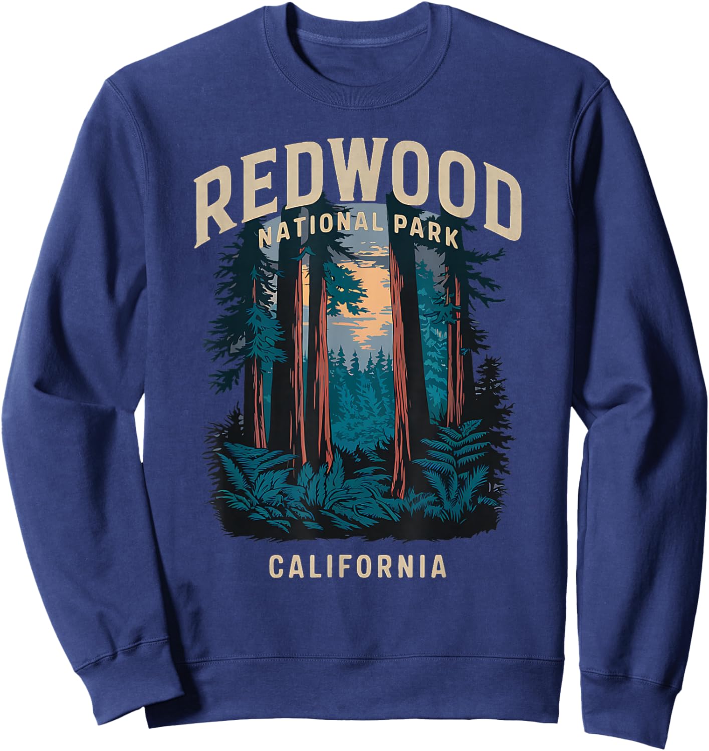 Vintage Redwood National Park California Adventure Sweatshirt - Sweatshirt | Navy