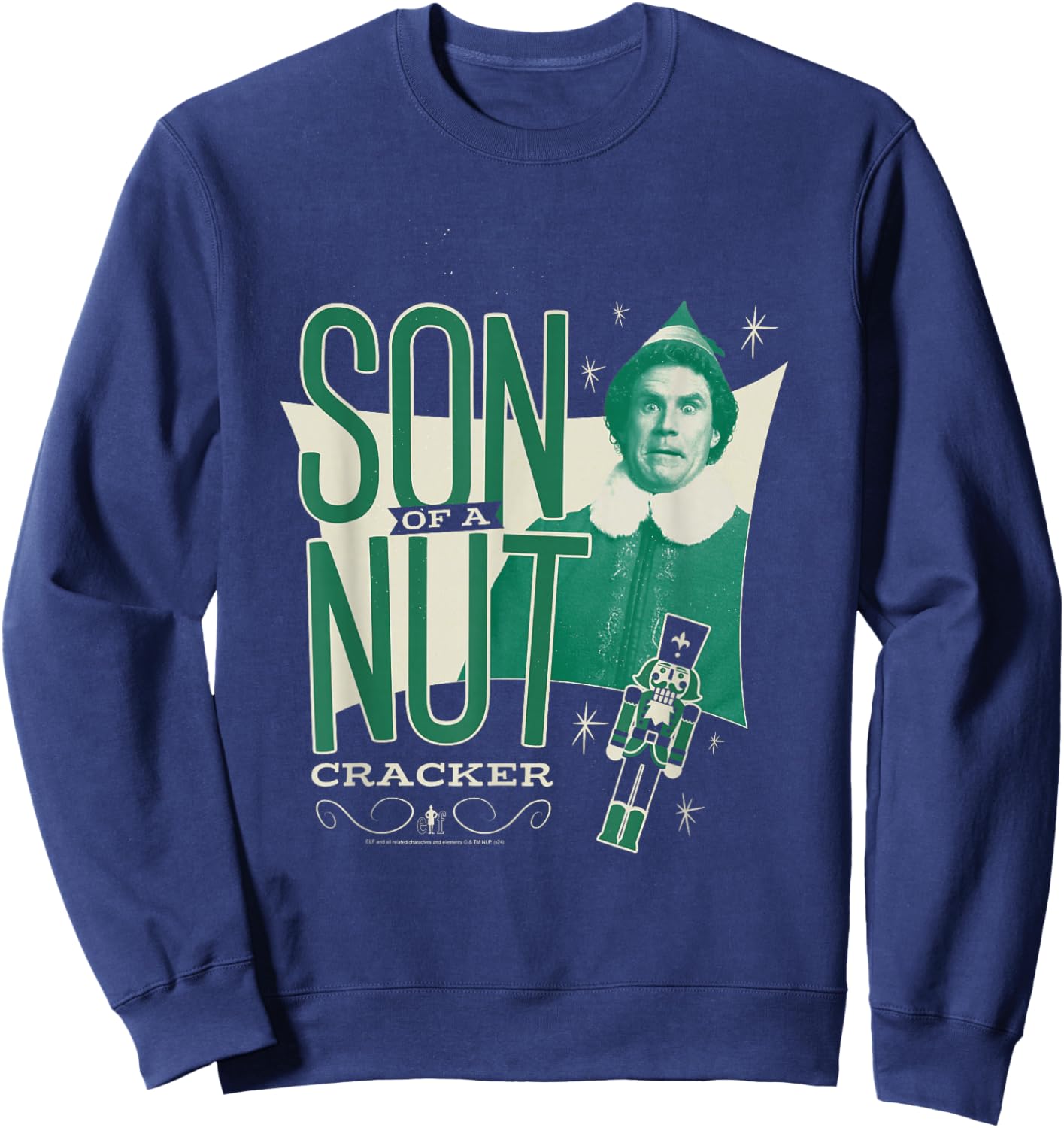 Elf Vintage Buddy Son of a Nutcracker Funny Christmas Sweatshirt - Sweatshirt | Navy