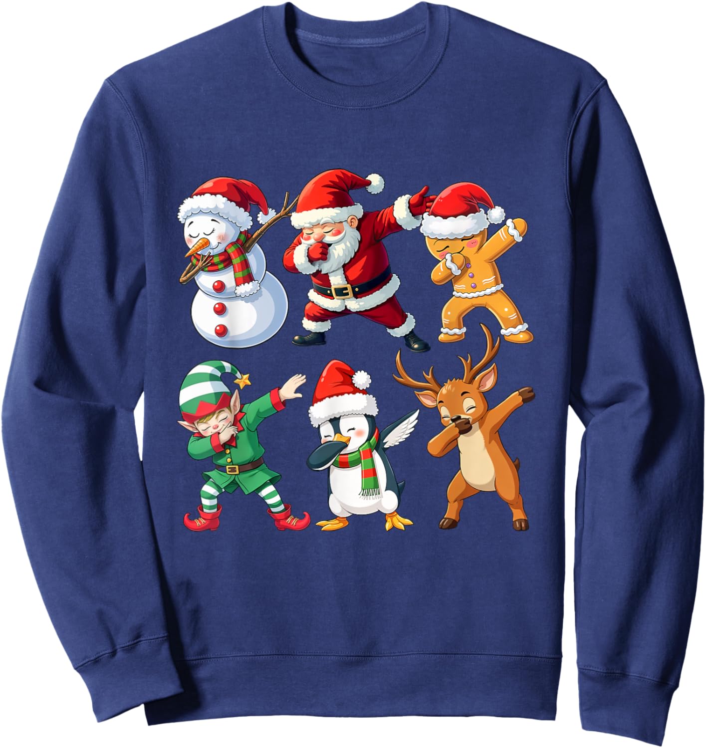 Dabbing Xmas Characters - Xmas Christmas Squad Sweatshirt - Sweatshirt | Navy