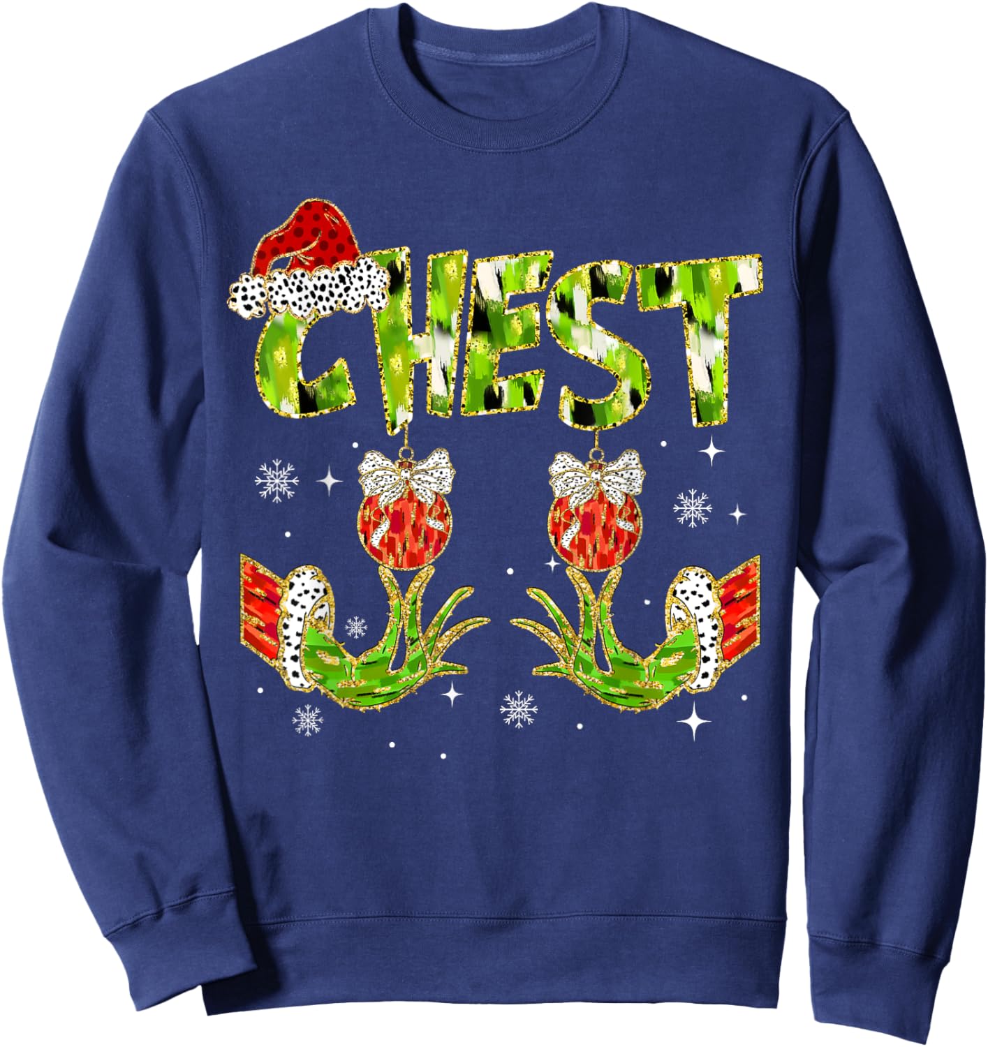 Chest Nuts Matching Chestnuts Funny Christmas Couples Women Sweatshirt - Sweatshirt | Navy