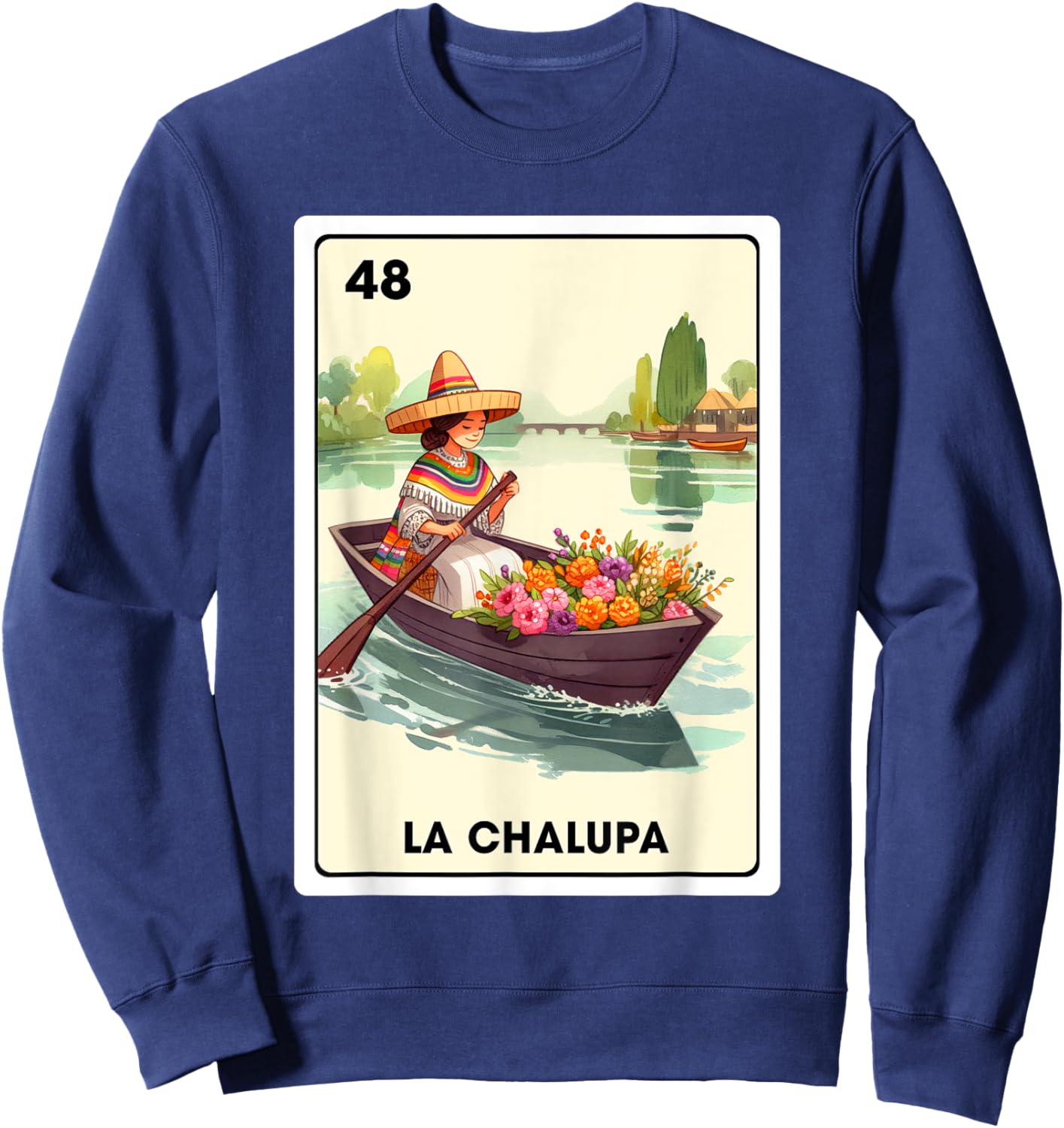 Mexican Slang The Boat La Chalupa Mexican Bingo Card Sweatshirt - Sweatshirt | Navy