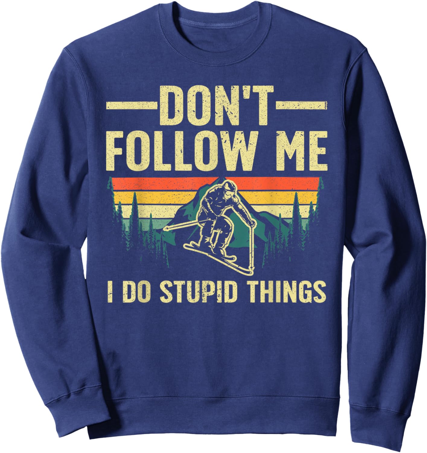 Cool Skiing Design Women Snow Skier Ski Lover Skiing Sweatshirt - Sweatshirt | Navy