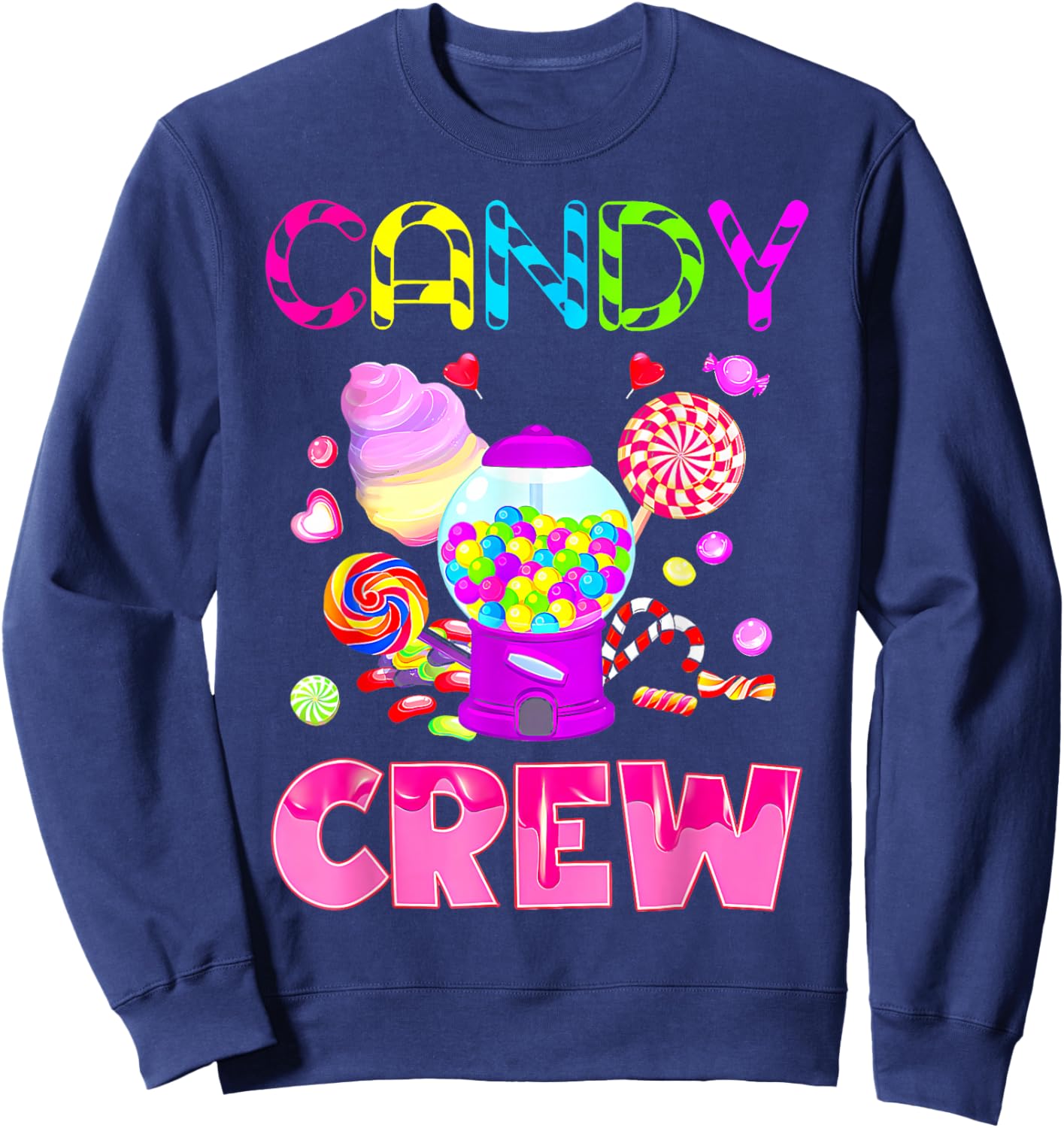 Candy Land Costume Women Candy Crew Sweetie Candy Squad Sweatshirt - Sweatshirt | Navy