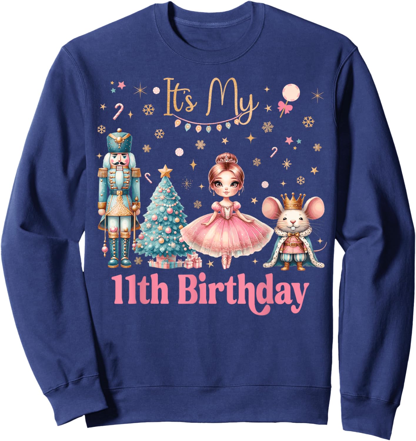 Nutcracker Birthday Girl Party Xmas Costume Sweatshirt - Sweatshirt | Navy