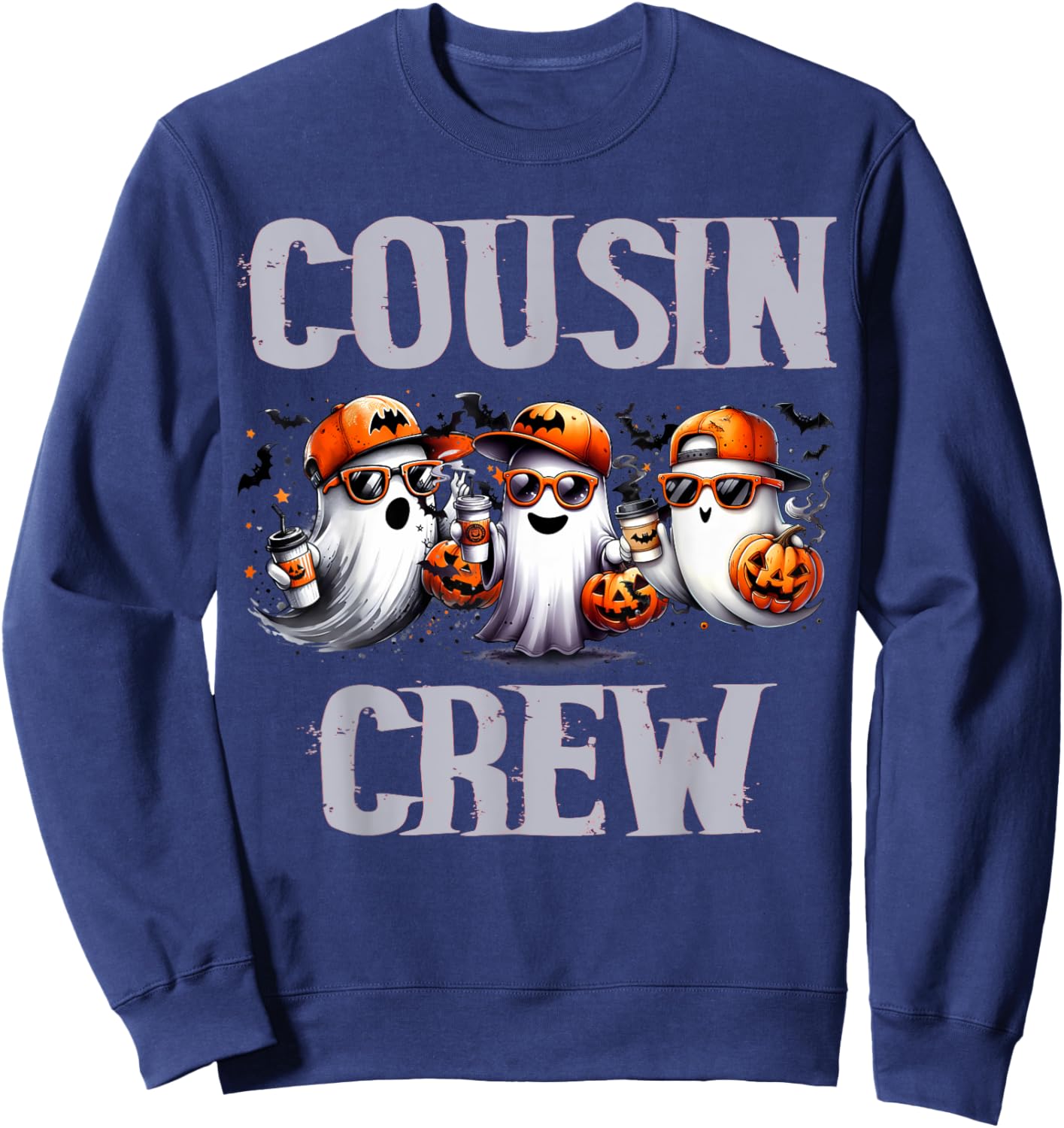 Halloween Cousin Crew Boo Ghost Kid Girl Boy Toddler Funny Sweatshirt - Sweatshirt | Navy