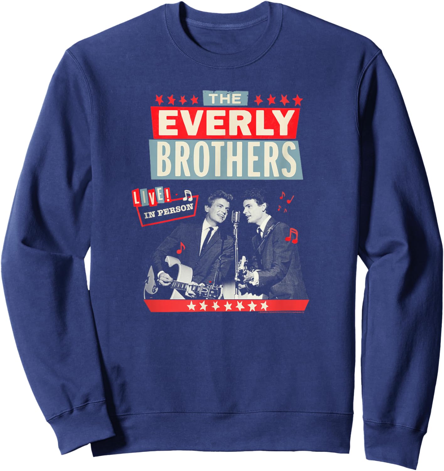 The Everly Brothers Live In Person Vintage Poster Design Sweatshirt - Sweatshirt | Navy