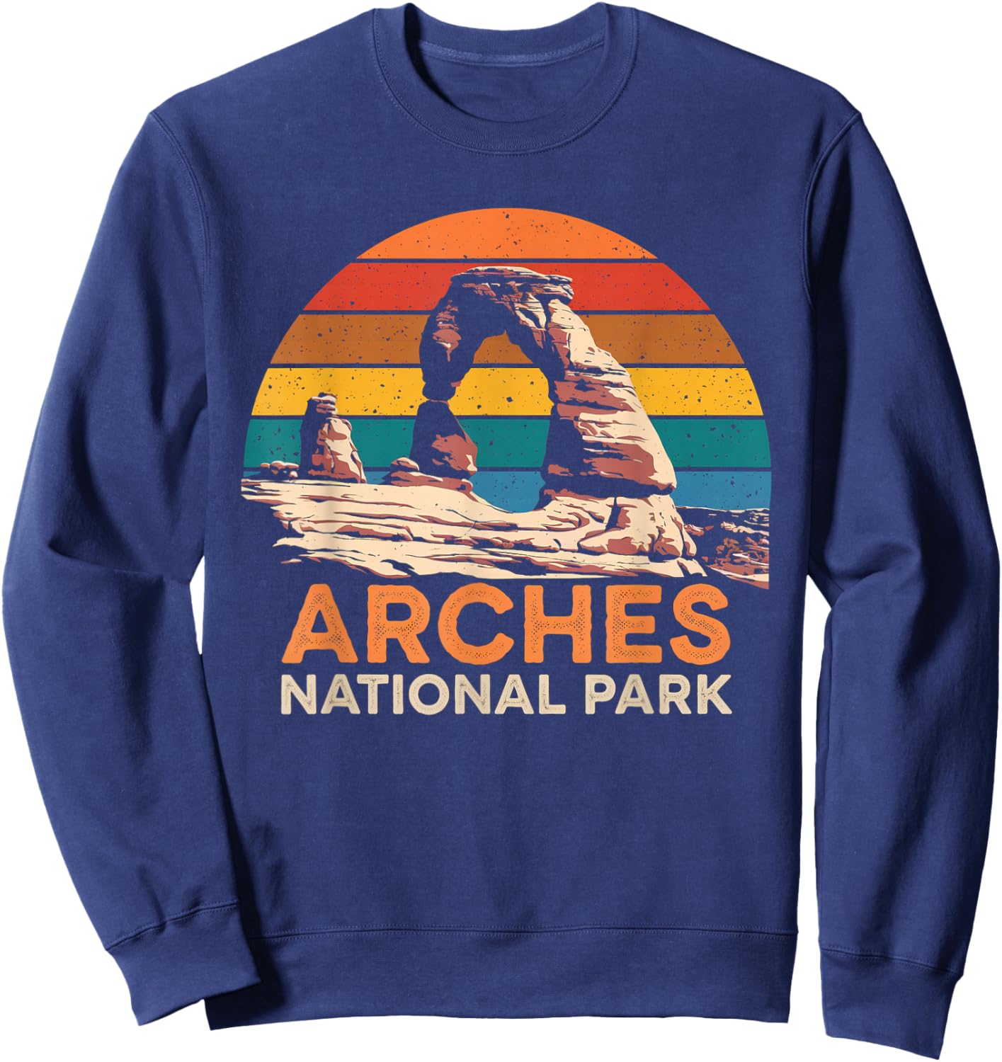 Arches National Park Vintage Utah Vintage National Park Sweatshirt - Sweatshirt | Navy