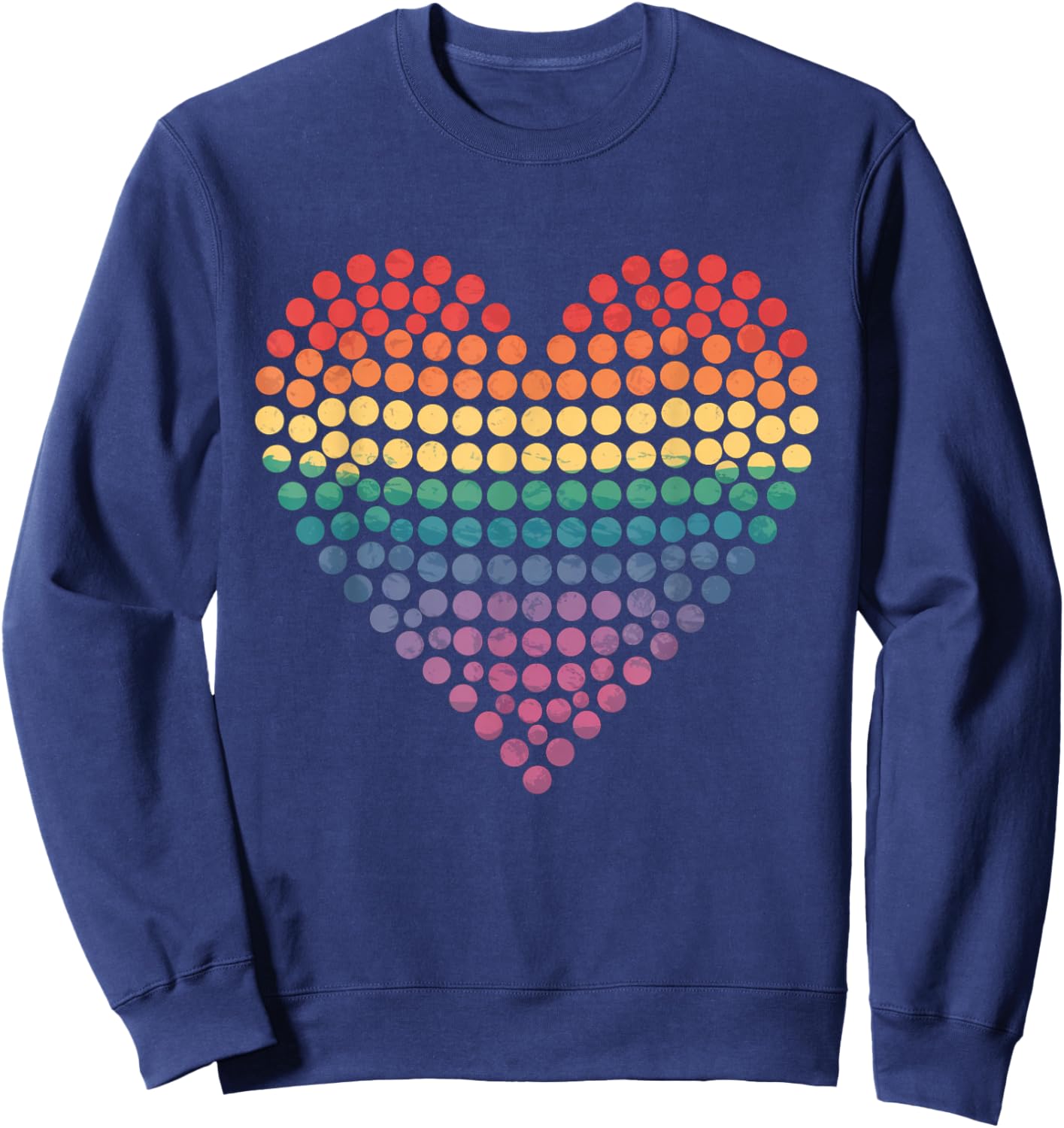 Novelty Love Polka Dot Heart Tops Sweatshirt - Sweatshirt | Navy