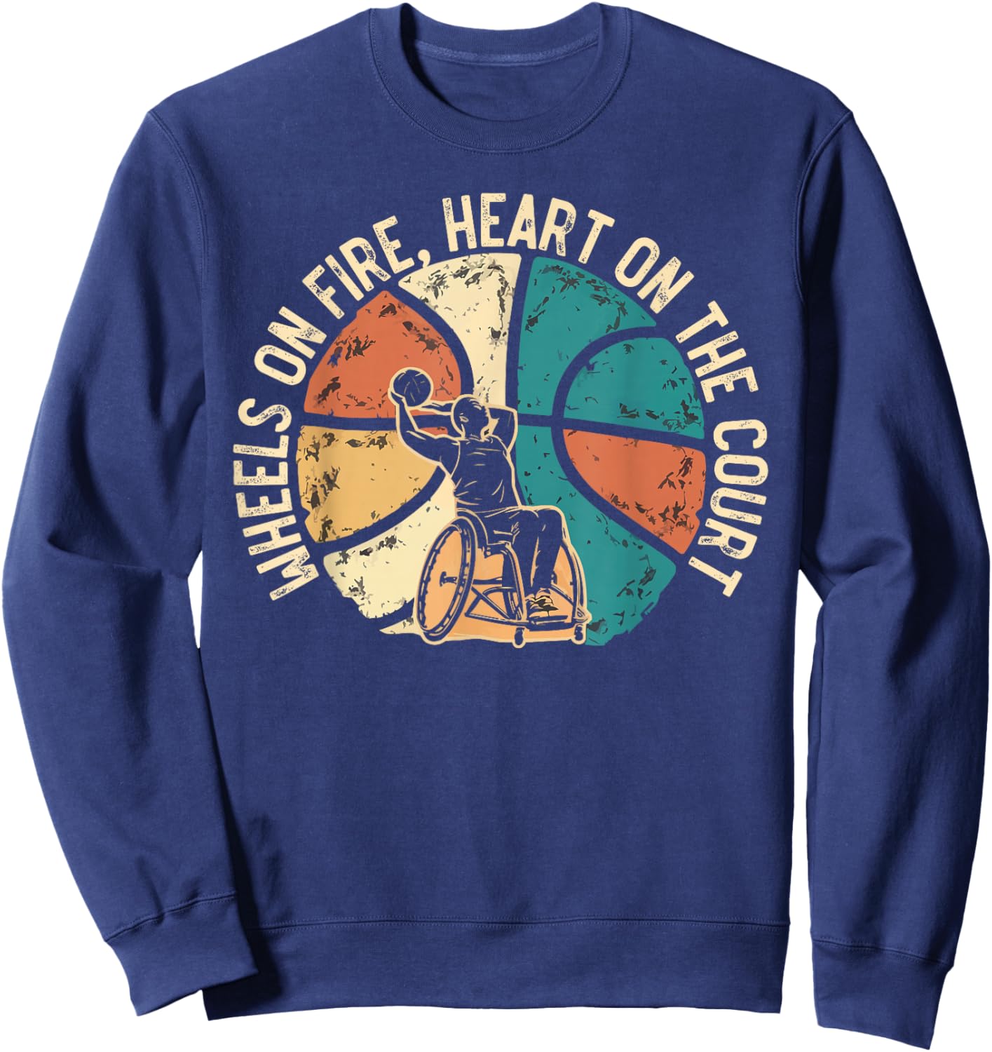 Wheelchair Basketball Player Disabled Disability Handicap Sweatshirt - Sweatshirt | Navy