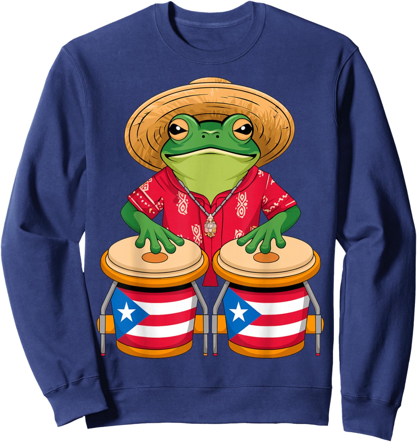 Magical and Funny Puerto Rican Gifts Frog Coqui Taino Boricua Puerto Rico Flag - -Adult, Small, Black, Short Sleeve, Cotton Blend, , Classic Fit, Imported Sweatshirt - Sweatshirt | Navy