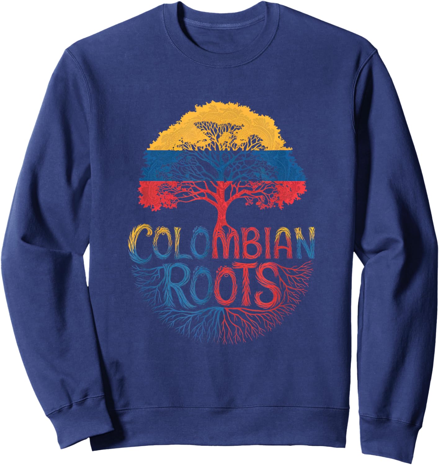 Colombian Roots - Colombia Flag Colors Family Tree Souvenir Sweatshirt - Sweatshirt | Navy