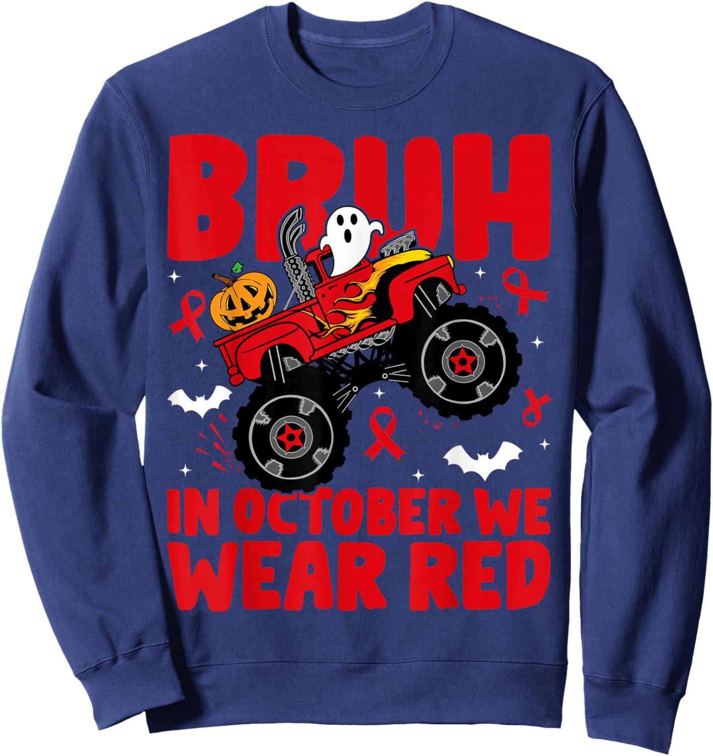 Red Ribbon Week Awareness For Toddler Kids Boys Halloween Sweatshirt - Sweatshirt | Navy