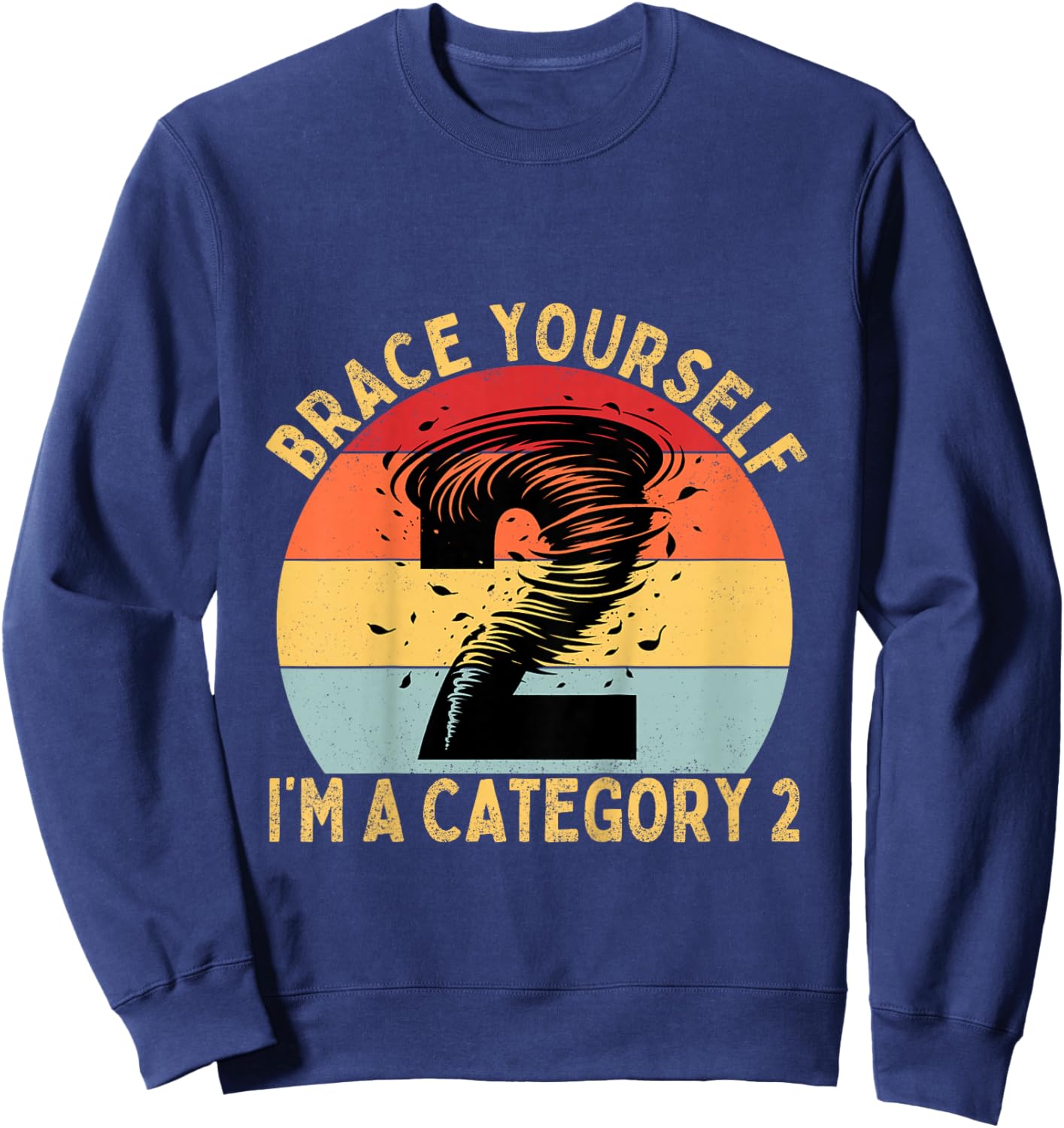 Warning Two-nado 2nd Birthday Tornado Themed Birthday Sweatshirt - Sweatshirt | Navy