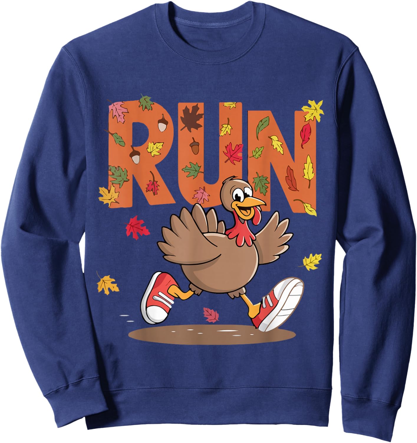 Turkey Run Costume Thanksgiving Running Turkey Trot Sweatshirt - Sweatshirt | Navy