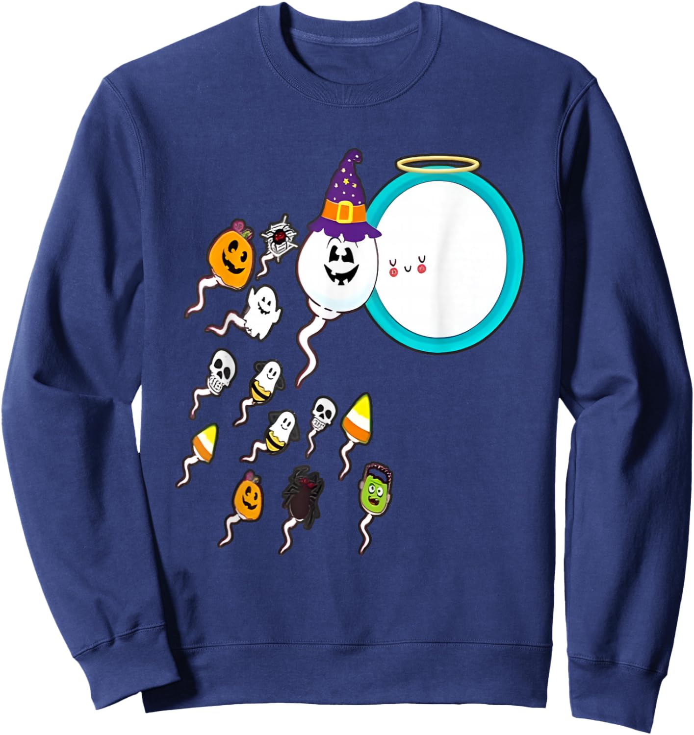 Sperm Load Funny Halloween Sweatshirt - Sweatshirt | Navy