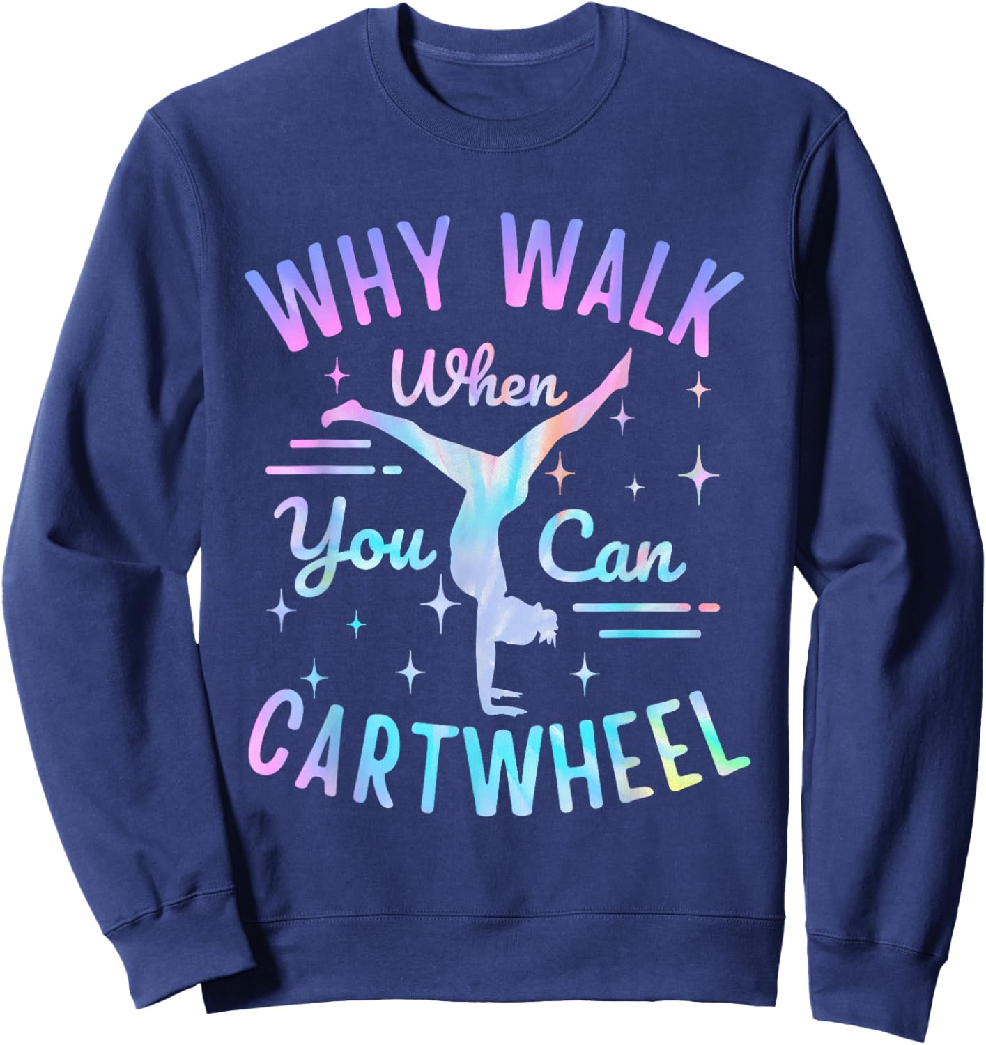 Gymnastics Art For Girls Women Tie Dye Cartwheel Gymnast Sweatshirt - Sweatshirt | Navy