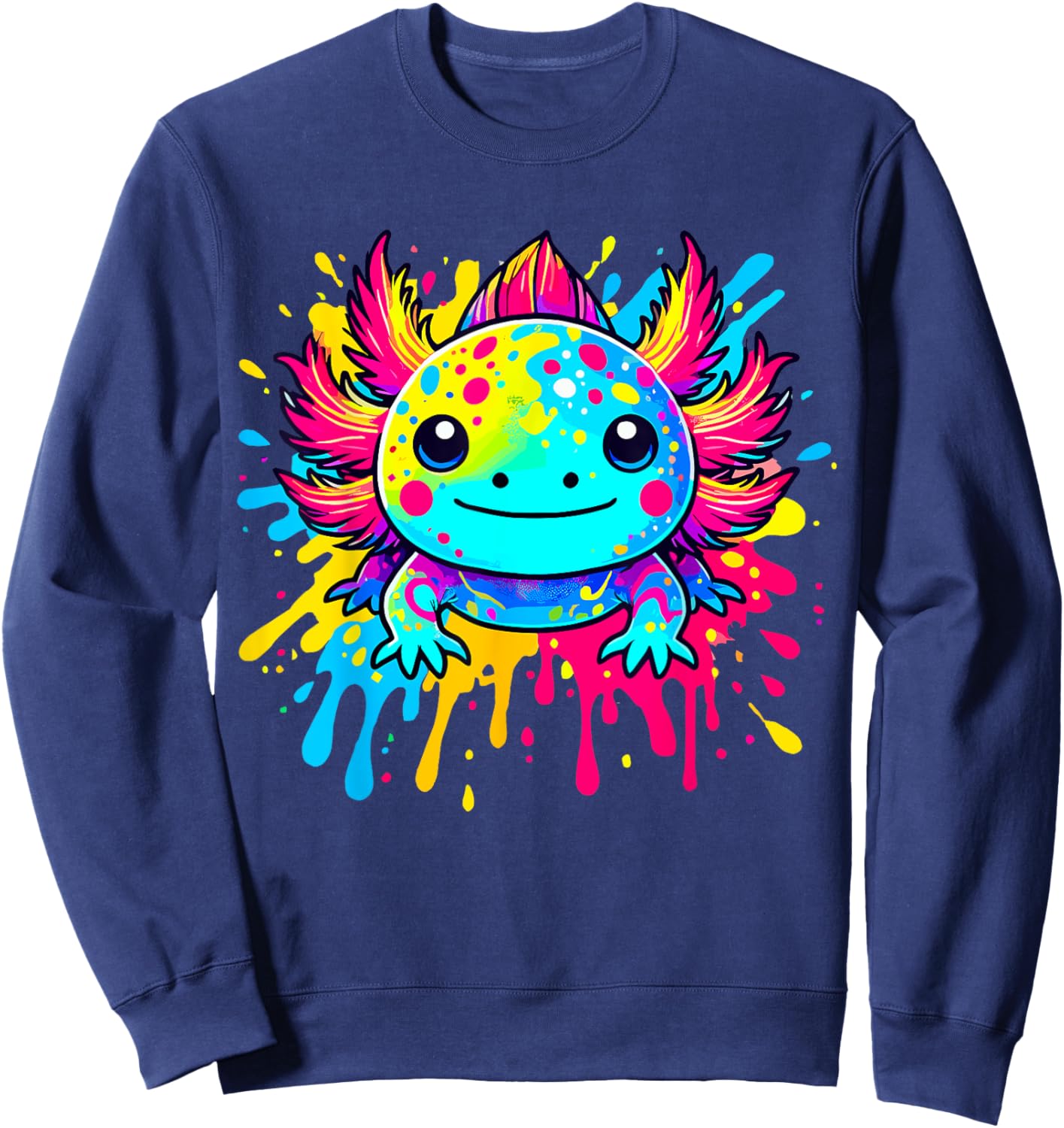 Axolotl Animal Pop Art Cute Axolotl Lover Sweatshirt - Sweatshirt | Navy