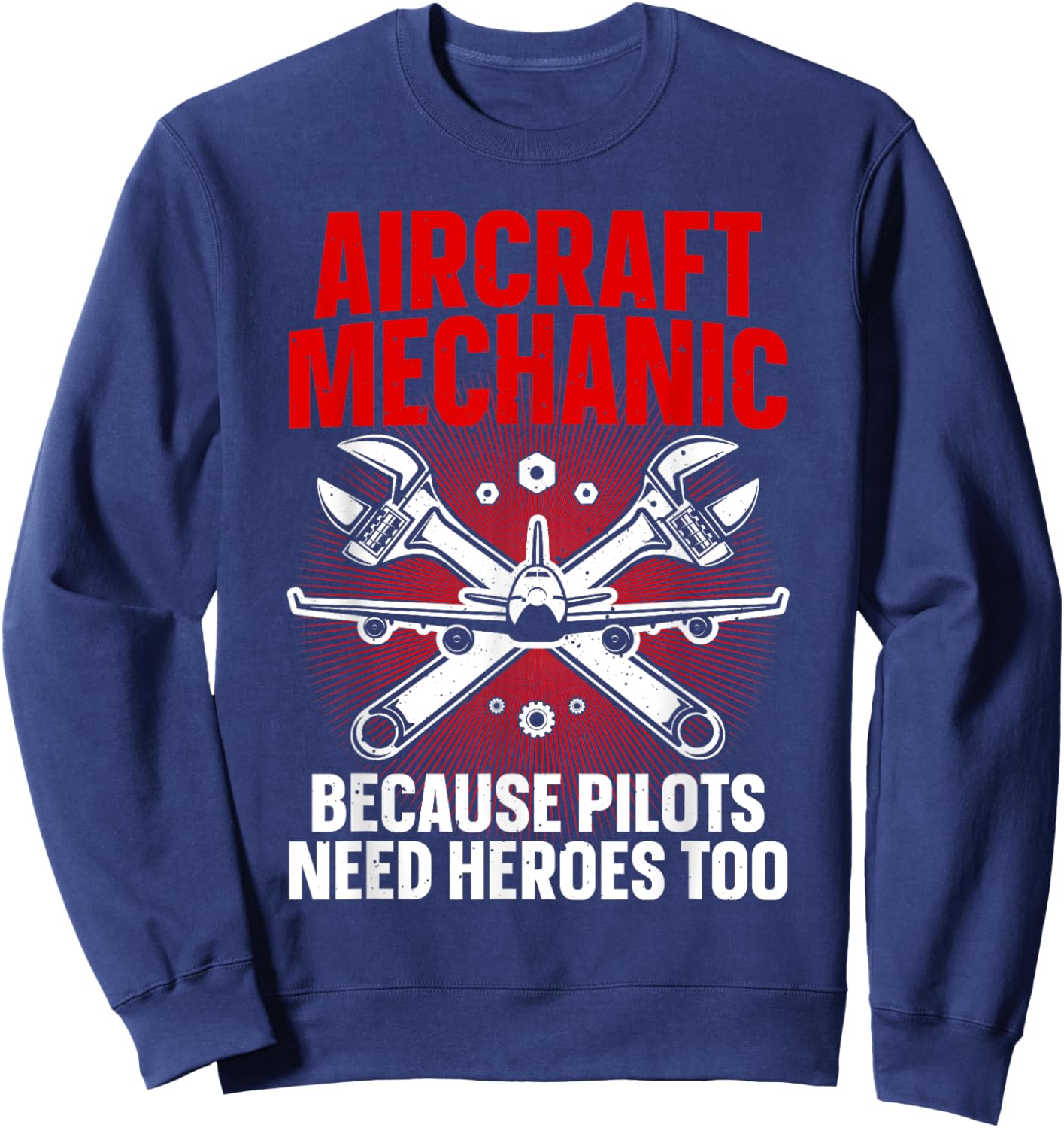 Cool Aircraft Mechanic Art Women Aviation Mechanic Sweatshirt - Sweatshirt | Navy