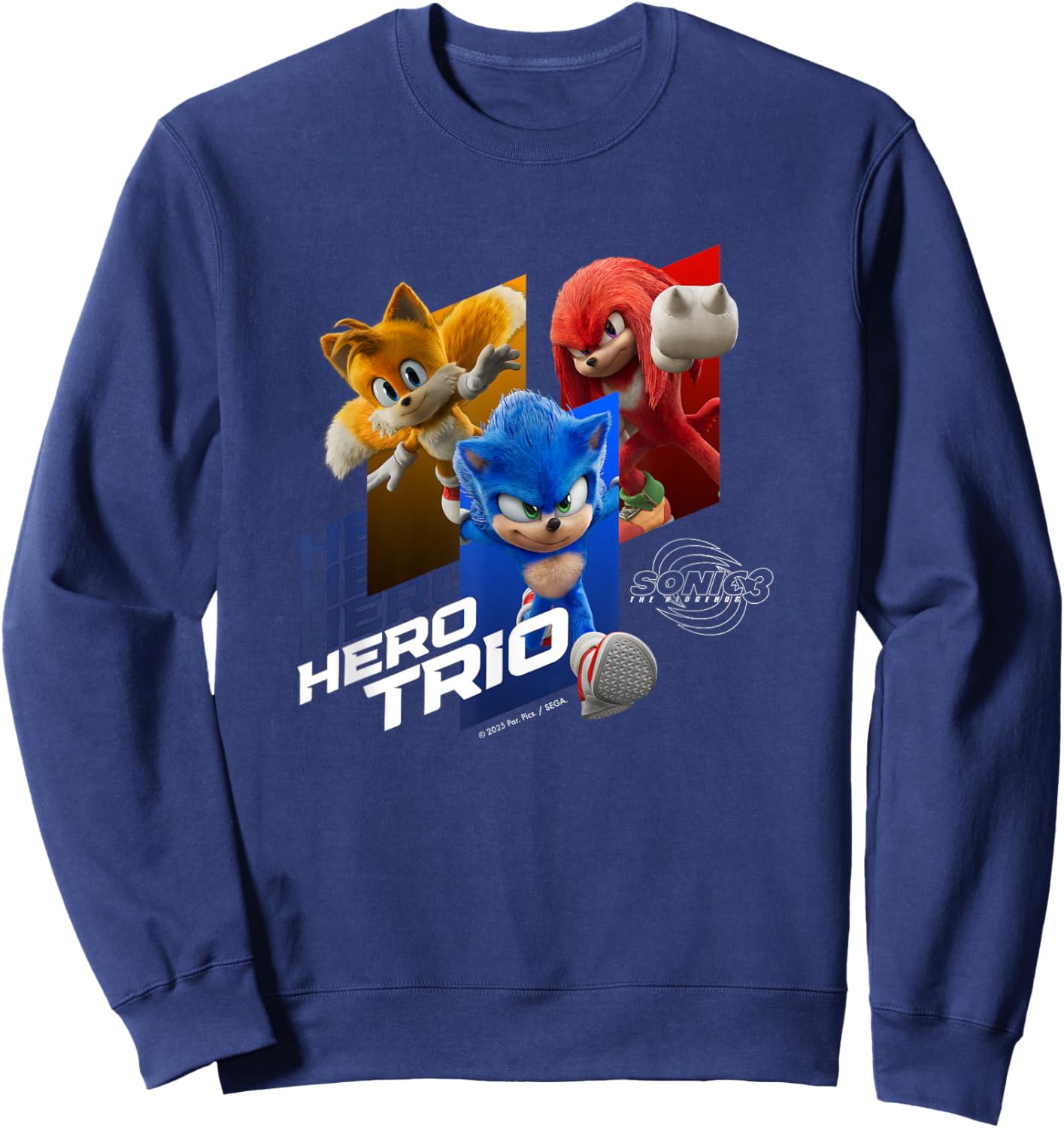 Sonic The Hedgehog 3 - "Hero Trio Sweatshirt - Sweatshirt | Navy