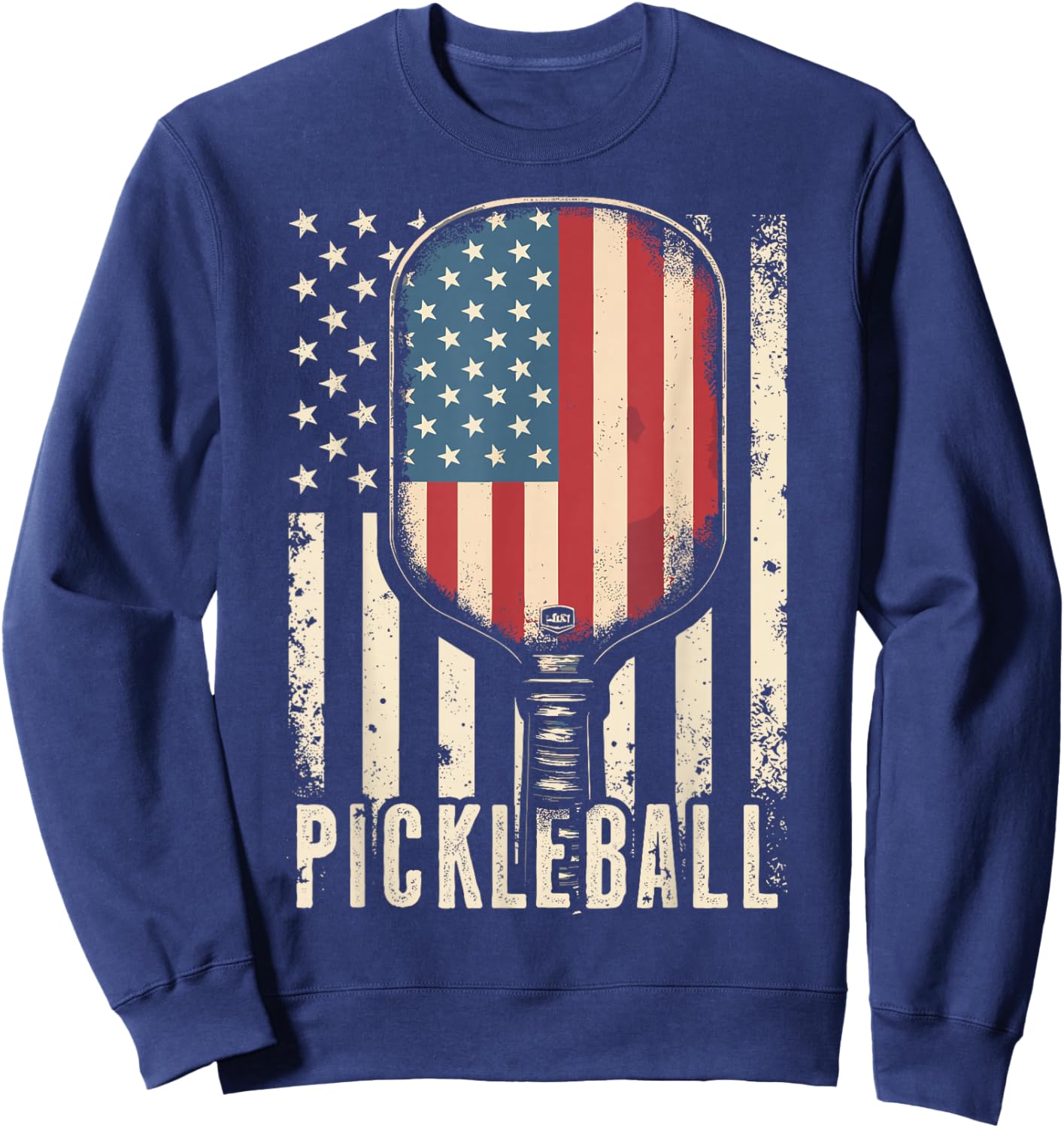Pickleball USA American Flag Sweatshirt - Sweatshirt | Navy