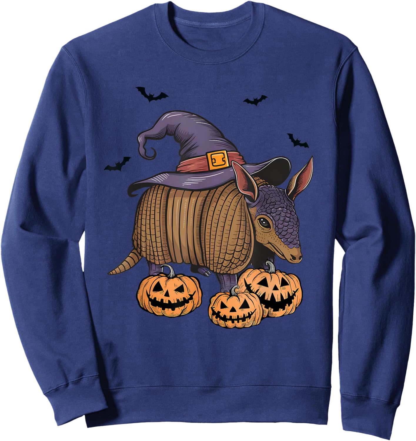 Halloween Armadillo Funny Witch Armadillo Costume girls kids Sweatshirt - Sweatshirt | Navy