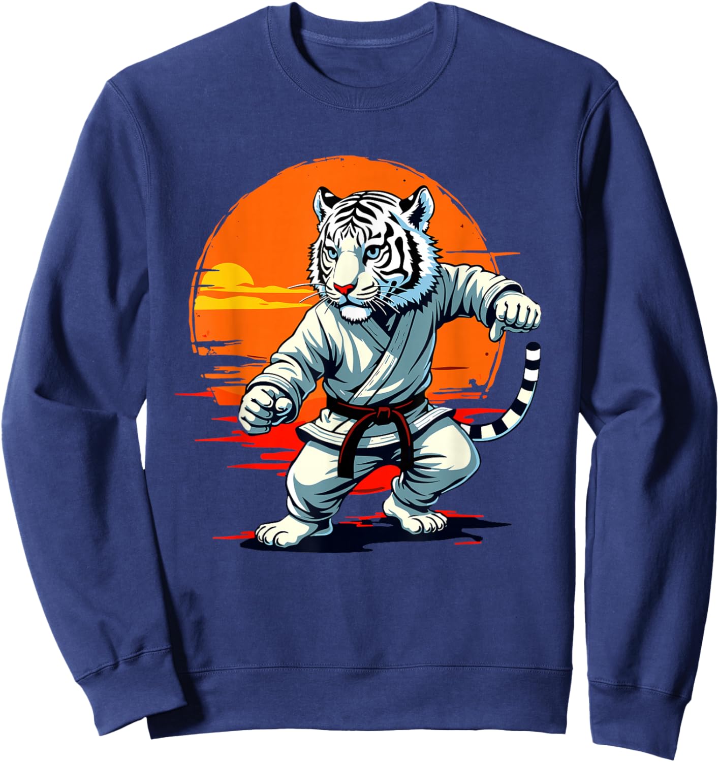 Shotokan Karate Fighter Martial Arts Tiger Funny Karate Sweatshirt - Sweatshirt | Navy