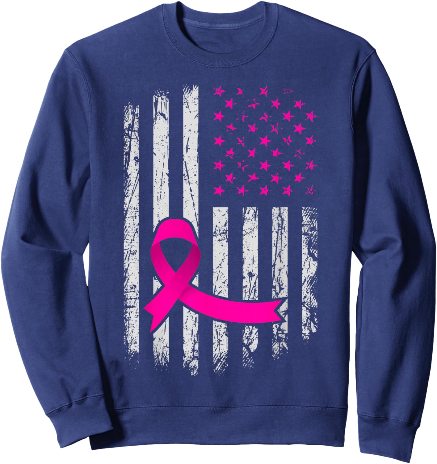Breast Cancer bleach Awareness Flag Toddler Back Pink Women Sweatshirt - Sweatshirt | Navy