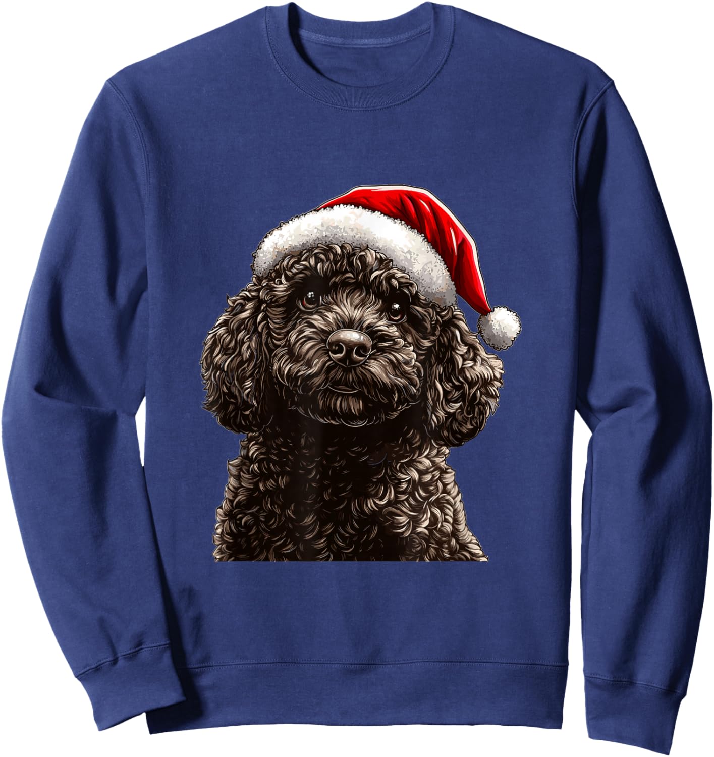 Cute Spanish Water Dog Christmas Merry X-mas Graphic Sweatshirt - Sweatshirt | Navy