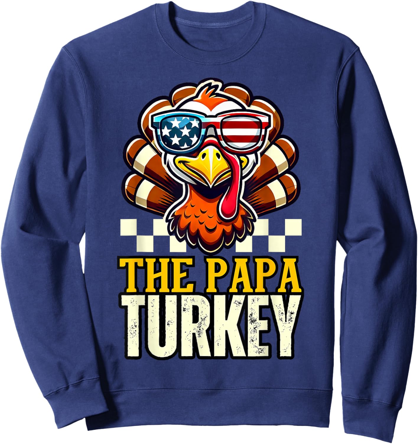 Papa Turkey Dad Dinner Group matching family thanksgiving Sweatshirt - Sweatshirt | Navy