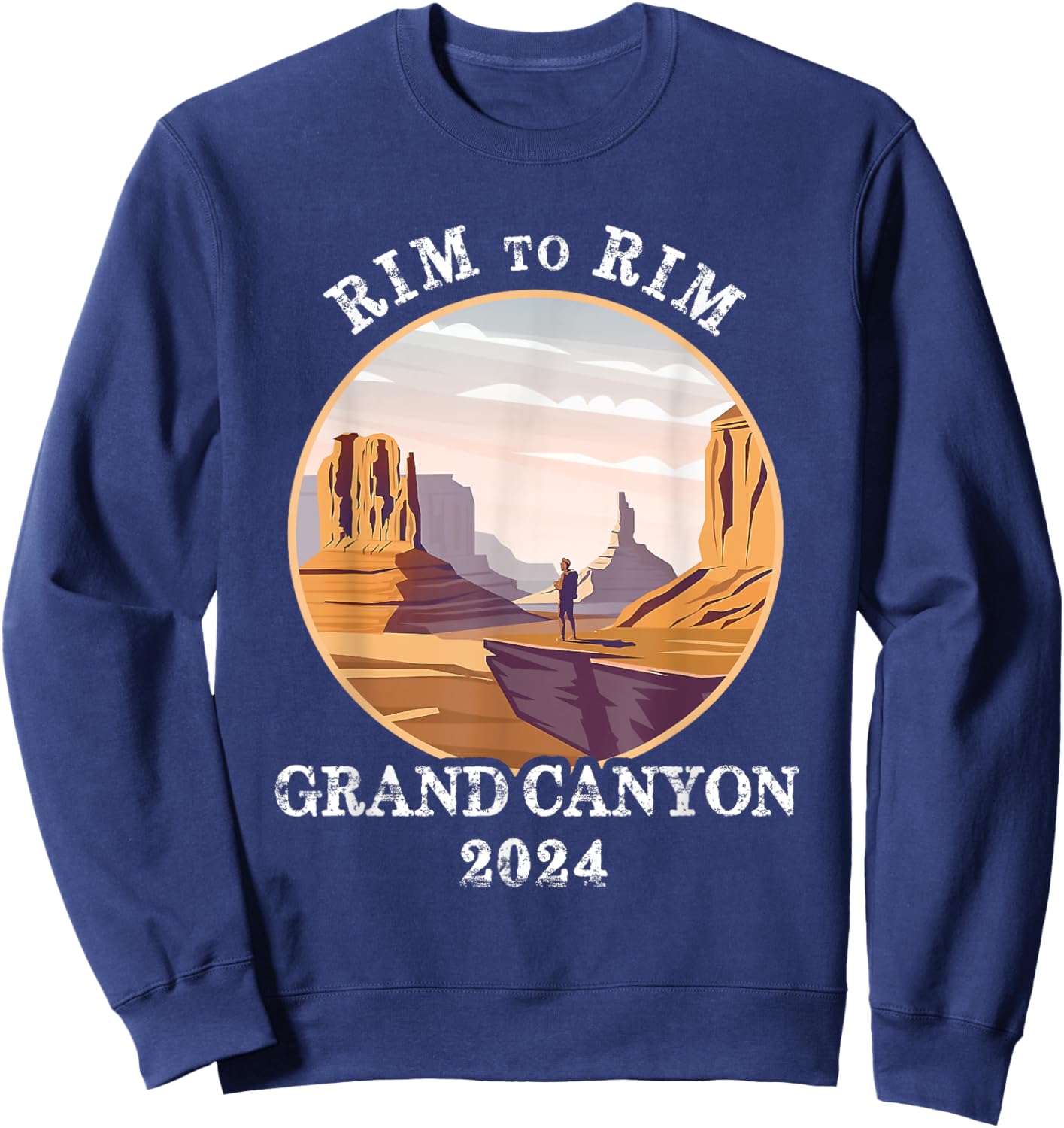 South Rim To North Rim Grand Canyon National Park Hiking Sweatshirt - Sweatshirt | Navy