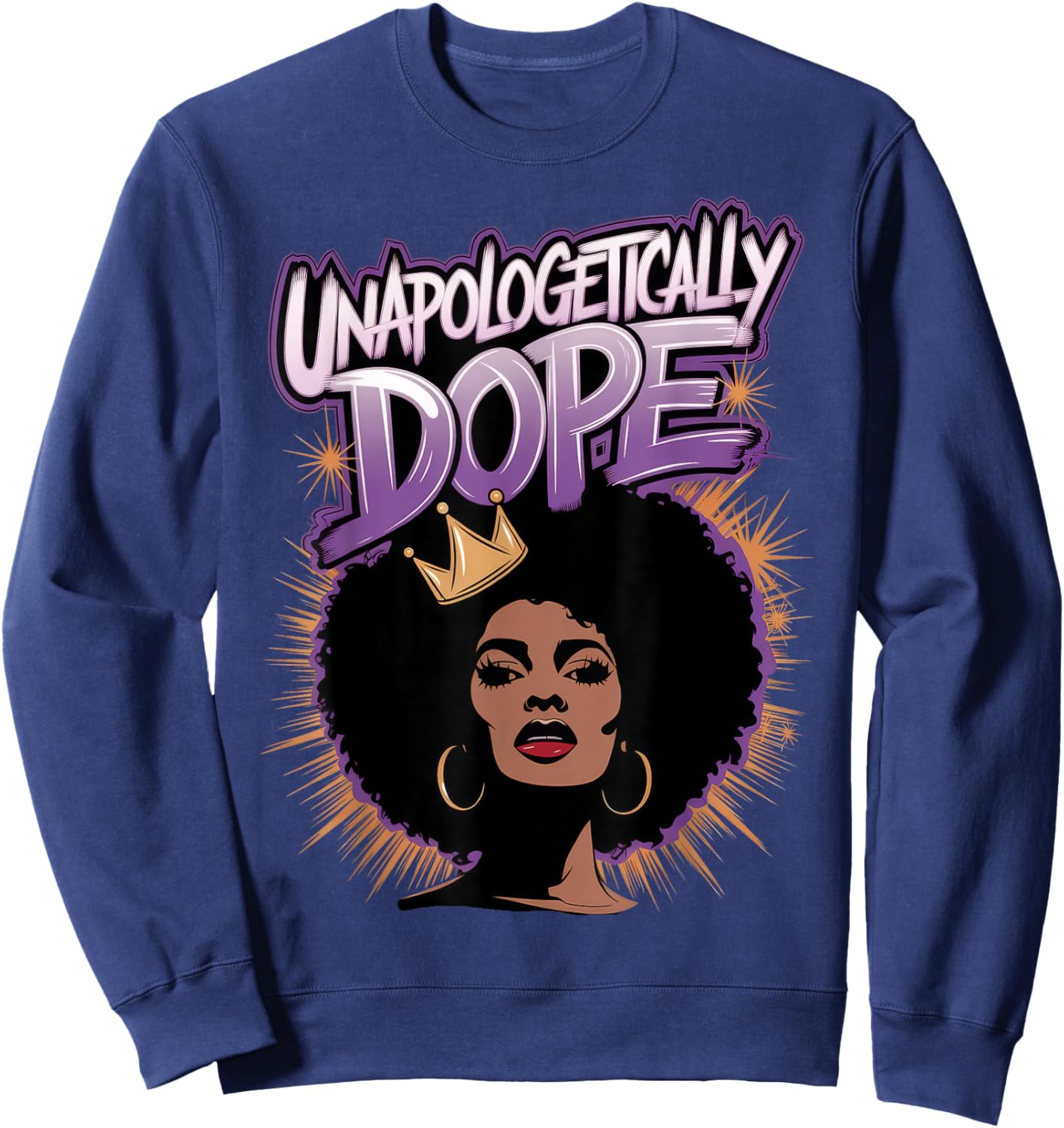 Unapologetically Dope Afro American Sweatshirt - Sweatshirt | Navy