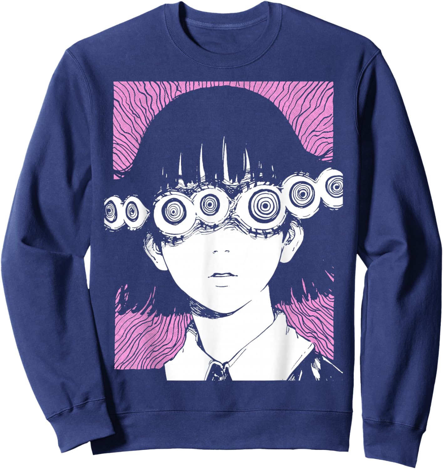 Horror Anime Manga | Japan Japanese Creepy Kawaii Goth Sweatshirt - Sweatshirt | Navy