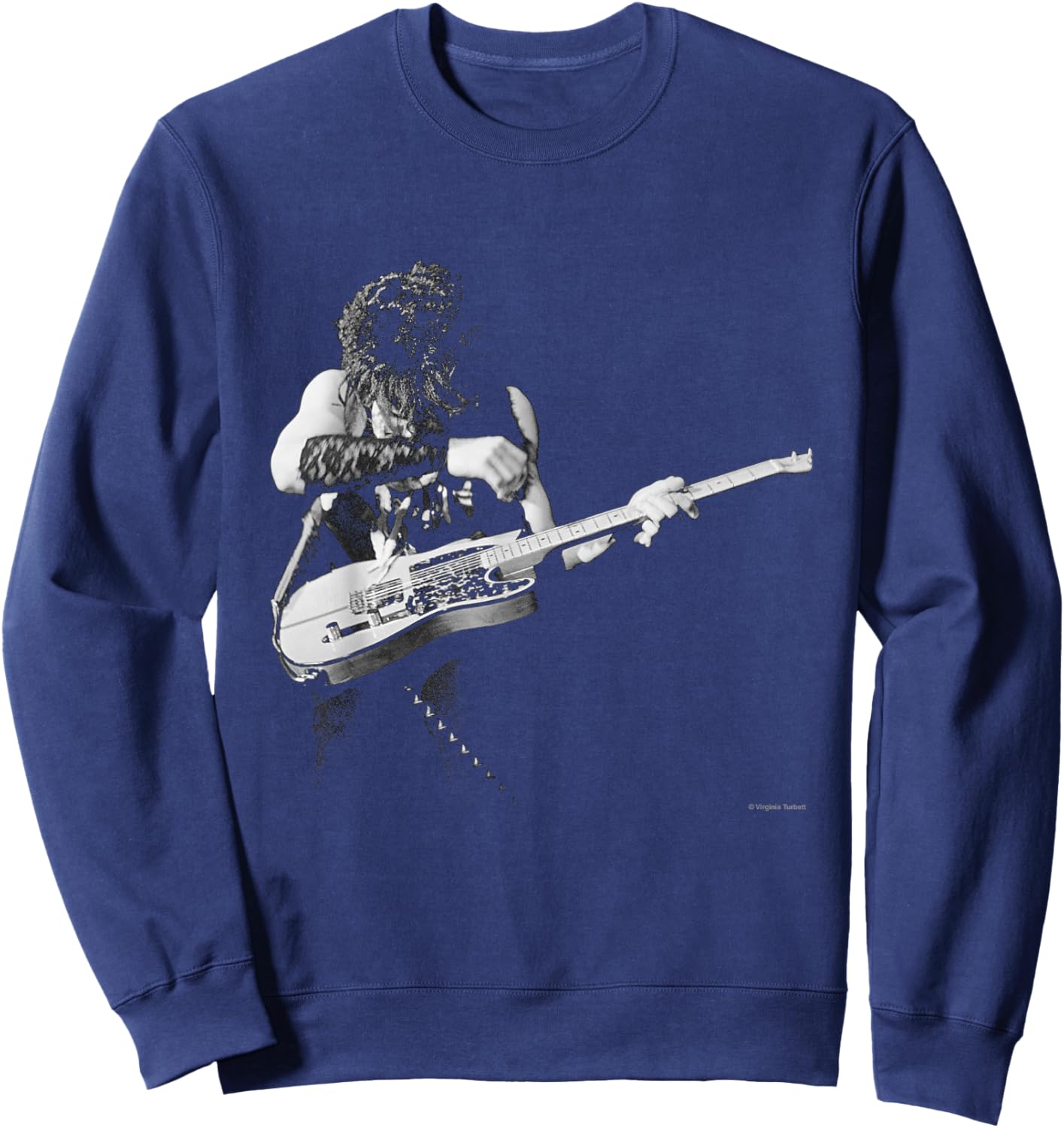 Prince Playing Guitar Live By Virgina Turbett Sweatshirt - Sweatshirt | Navy