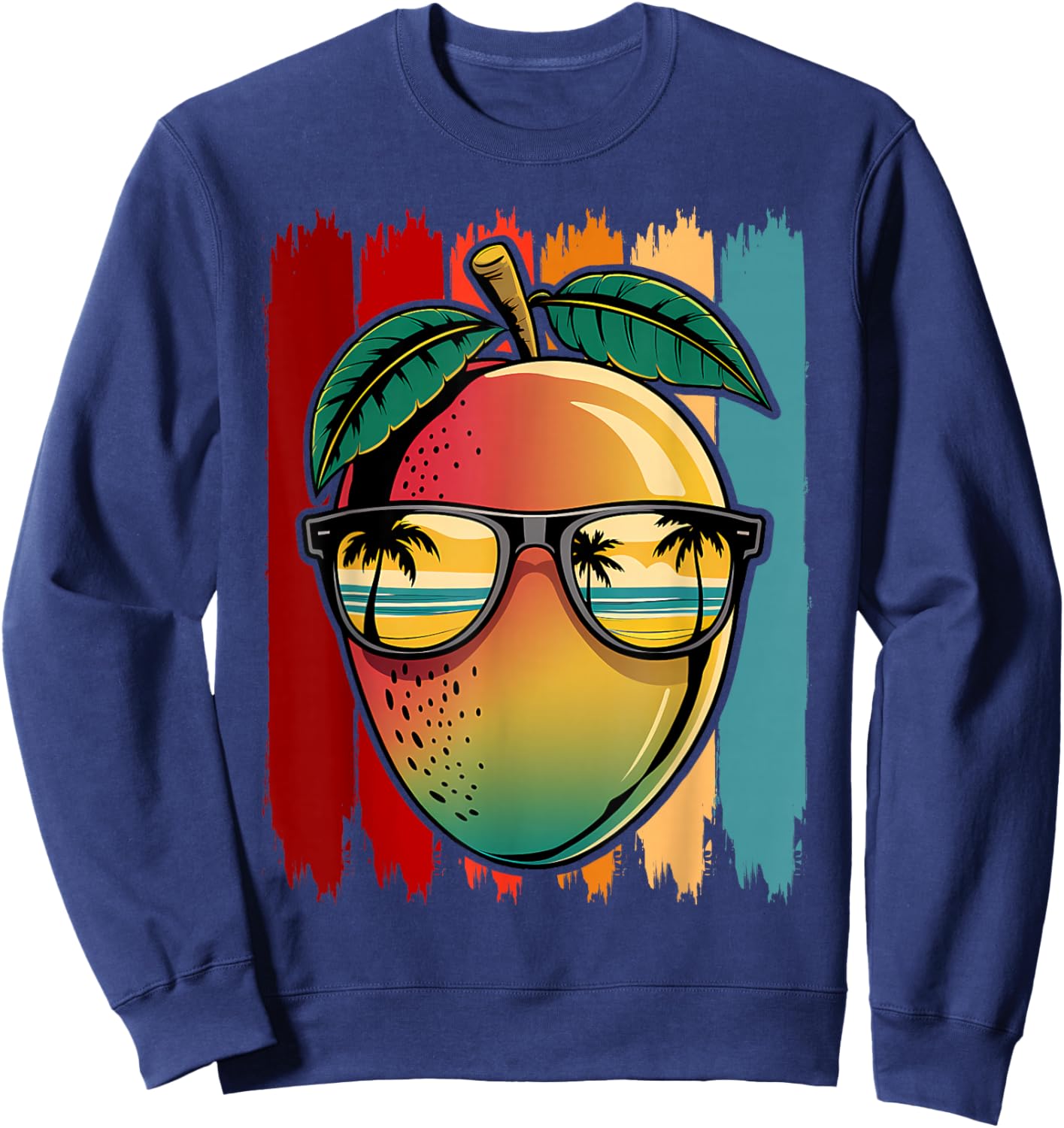 Funny Mango With Sunglasses Apparel Mangoes Lover Sweatshirt - Sweatshirt | Navy