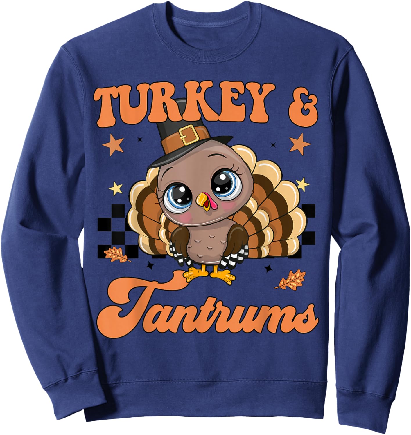 Toddler Girl Thanksgiving Trot Turkey Tantrum Outfit Costume Sweatshirt - Sweatshirt | Navy