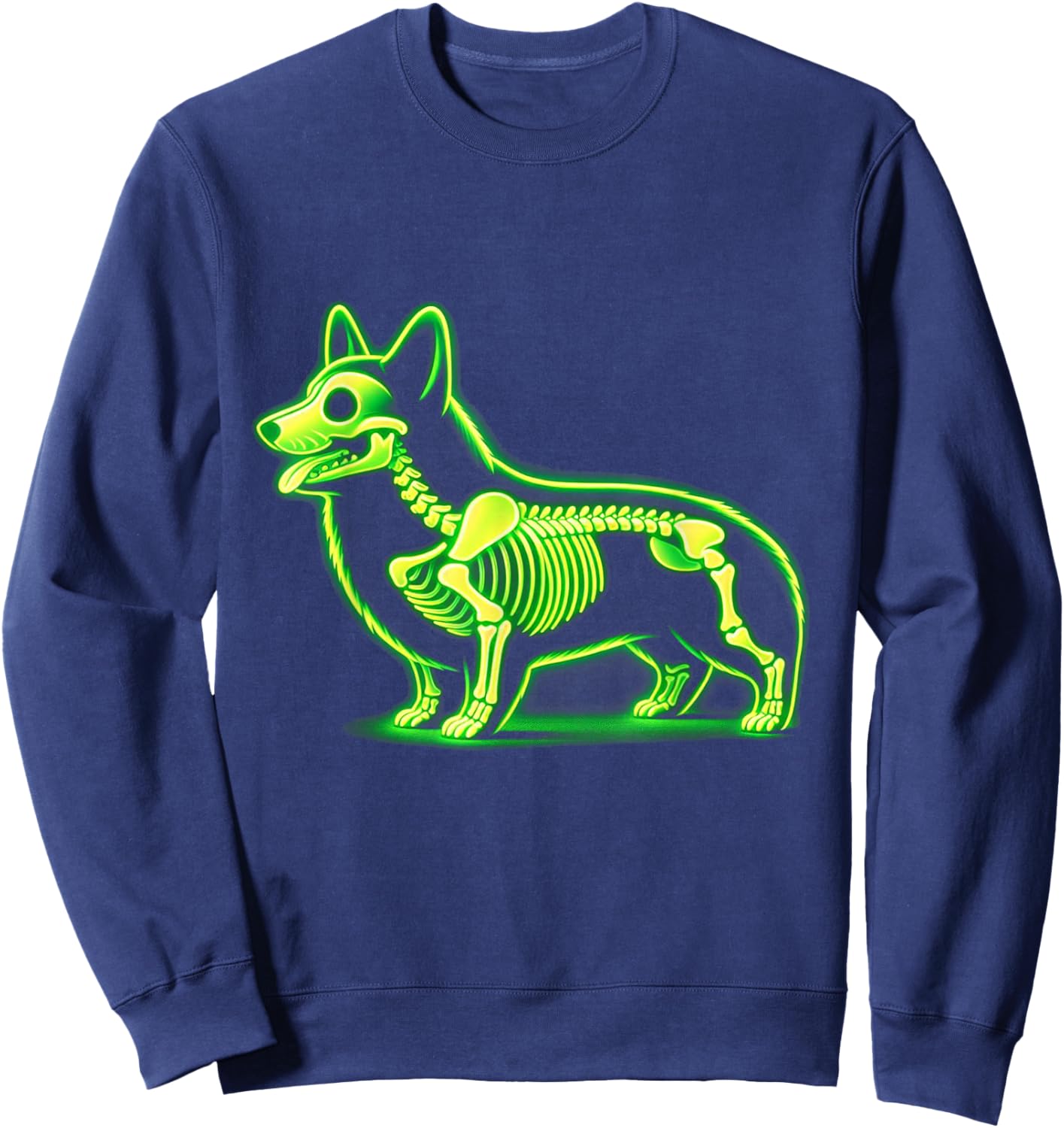 Corgi Skeleton Halloween Dog Lovers Rib Cage X-ray Men Women Kids Sweatshirt - Sweatshirt | Navy
