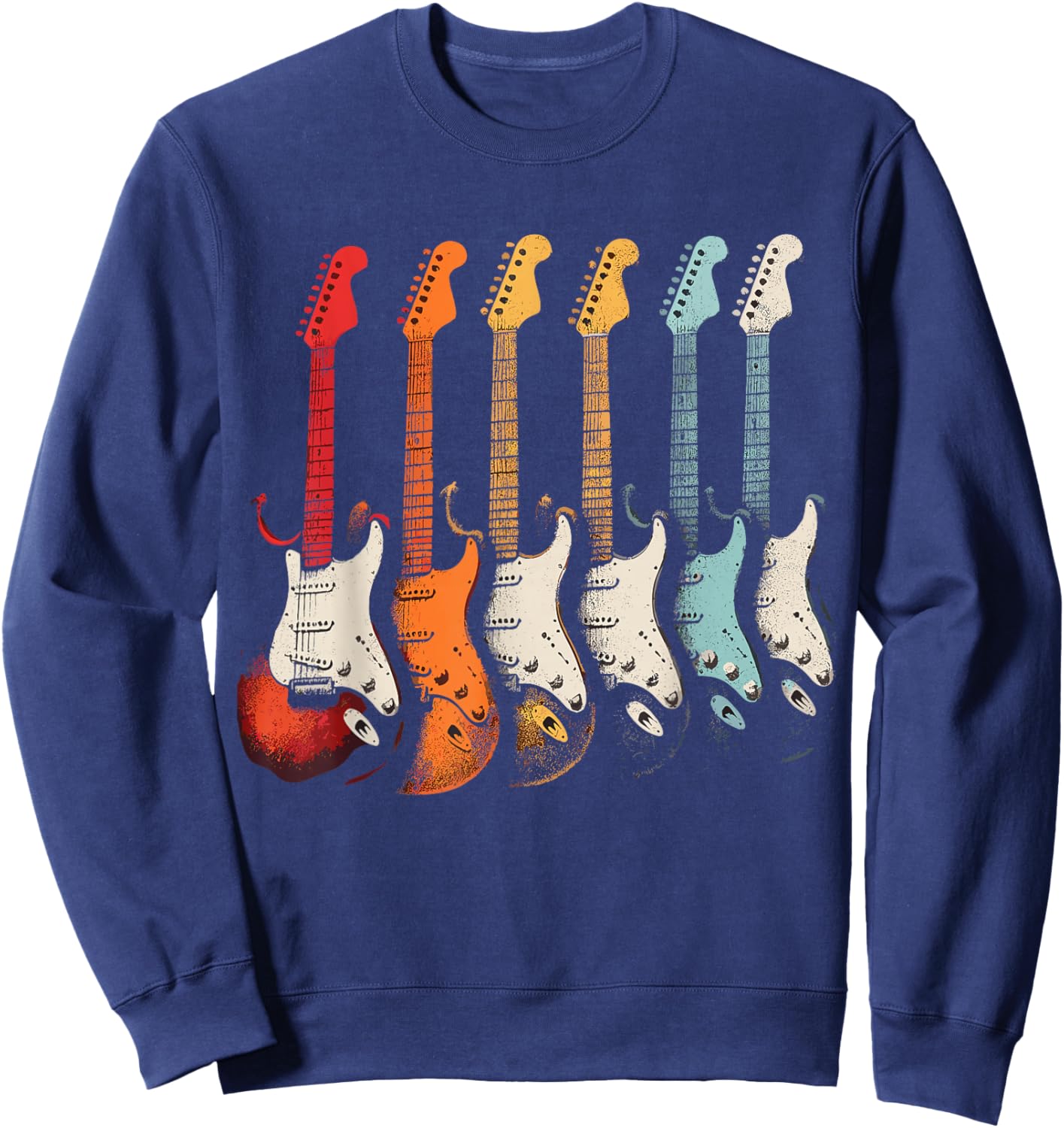 Guitarists Retro Music Guitar Sweatshirt - Sweatshirt | Navy
