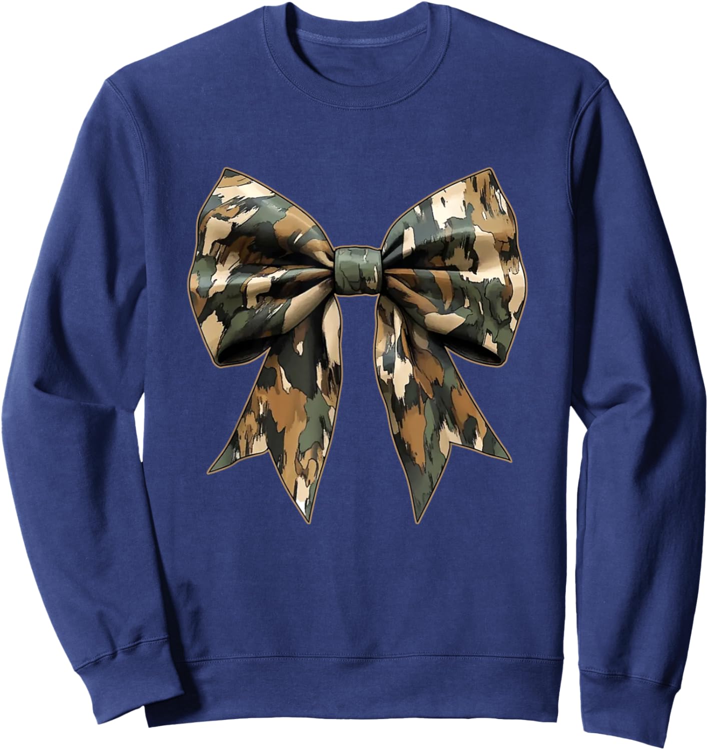 Camouflage Girls Camo Bow Camo Coquette Bow Hunting Women Sweatshirt - Sweatshirt | Navy