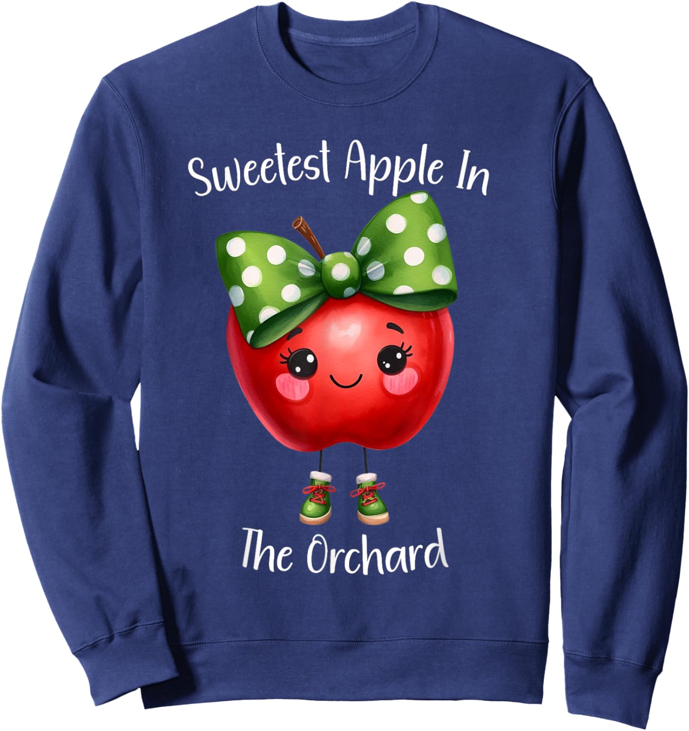 Sweetest Apple In The Orchard Girl Kids Fall Apple Picking Sweatshirt - Sweatshirt | Navy