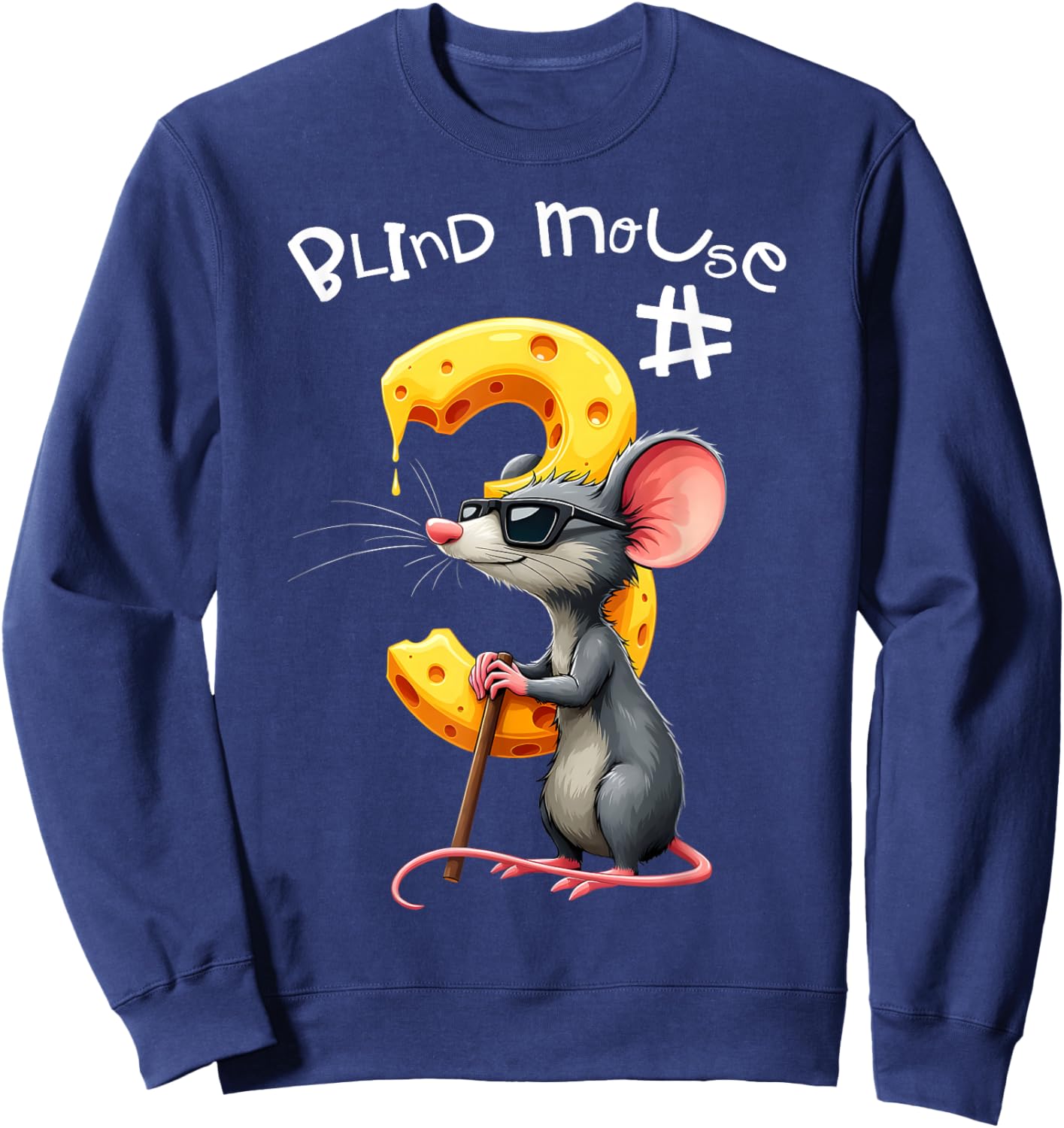 Three Blind Mice Matching Halloween Group Costume Mouse #1 Sweatshirt - Sweatshirt | Navy