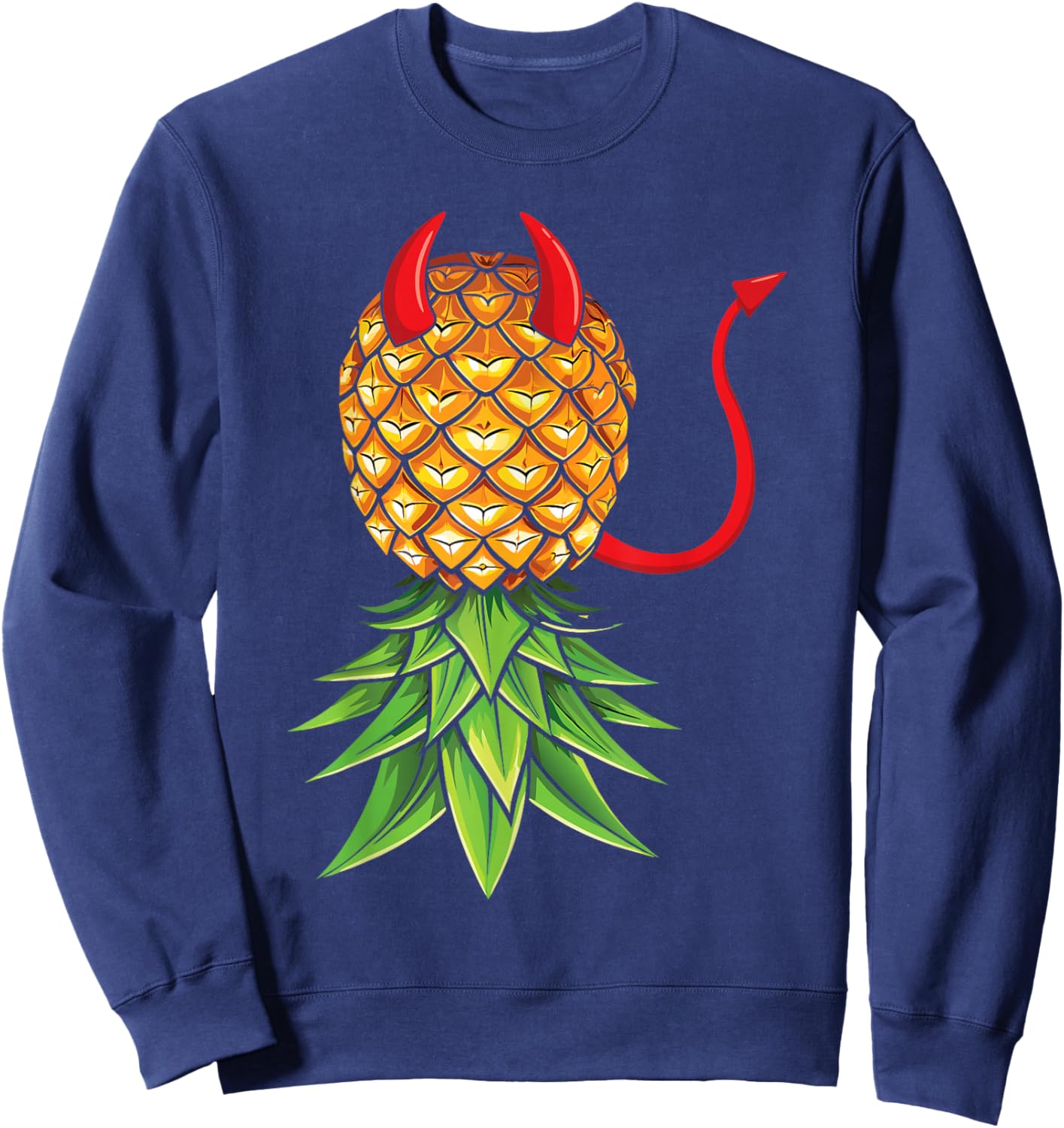 Halloween Devil Costume Upside Down Pineapple Swinger Sweatshirt - Sweatshirt | Navy