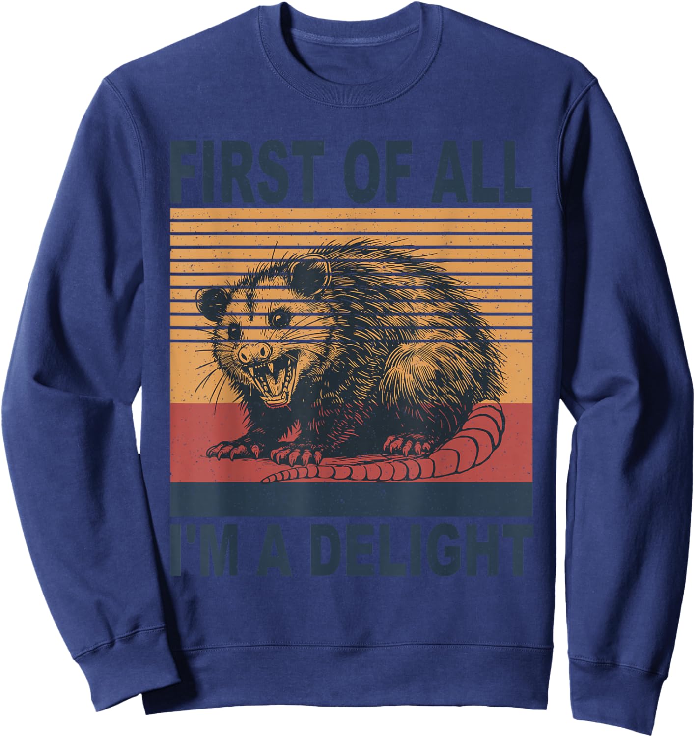 First of All I'm A Delight Possum Sweatshirt - Sweatshirt | Navy