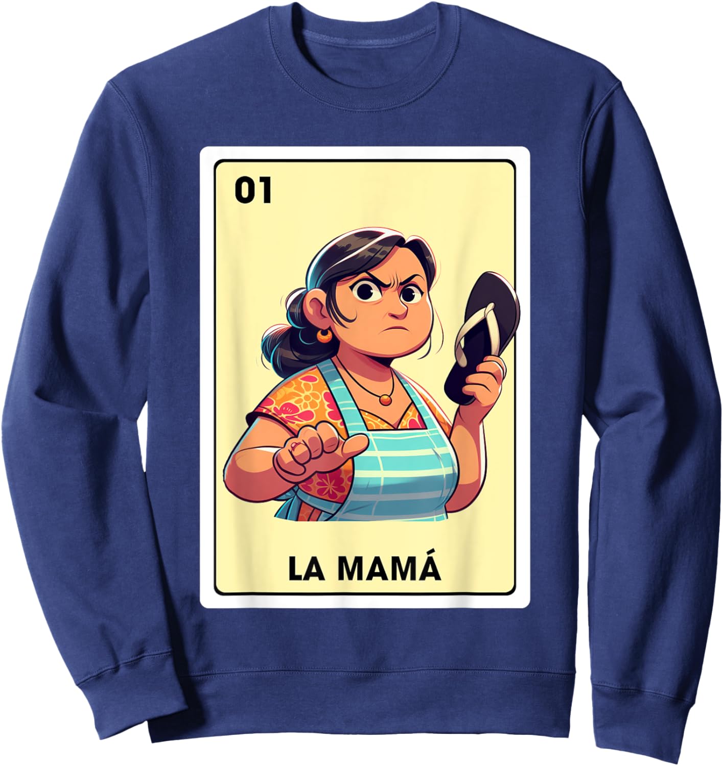 Mexican Mom Life Motherhood La Mama Mexican Bingo Card Sweatshirt - Sweatshirt | Navy