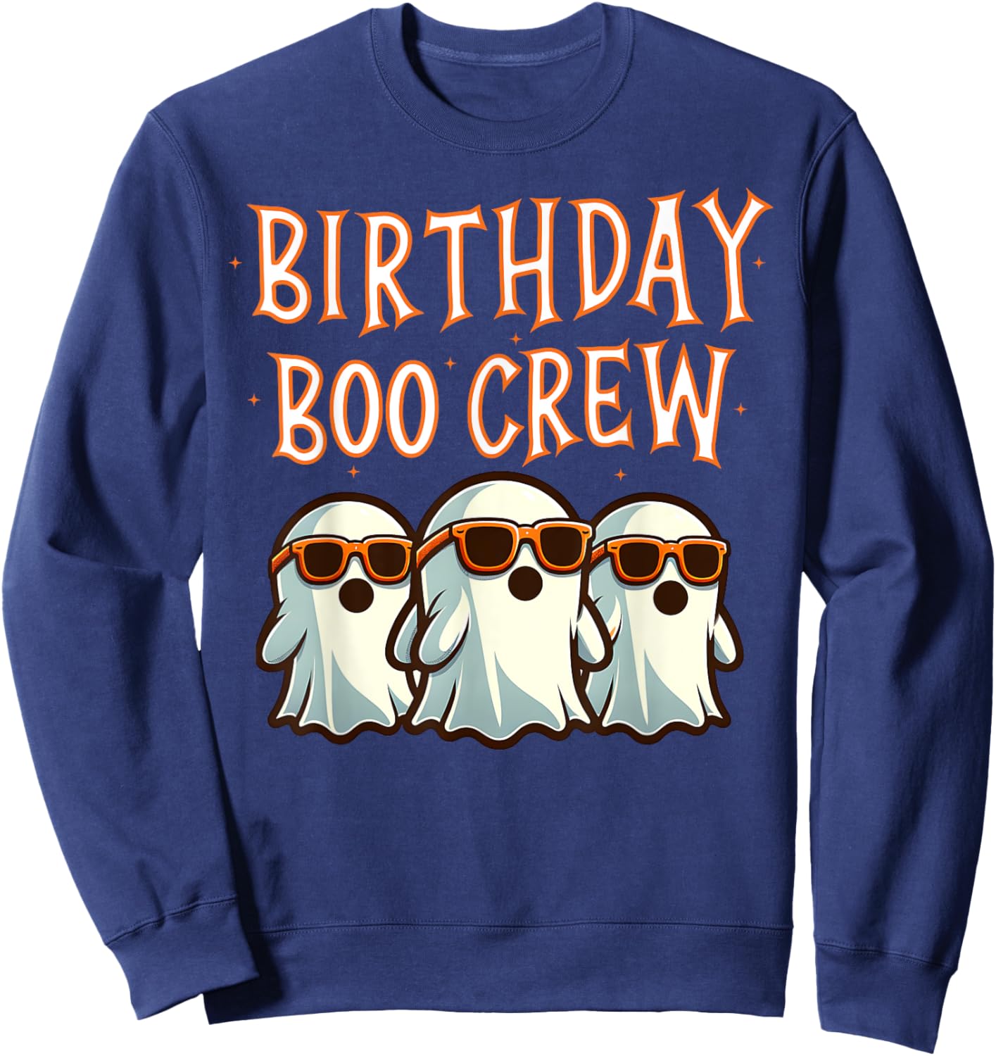 Birthday Boo Crew Matching Halloween Birthday Party Ghosts Sweatshirt - Sweatshirt | Navy
