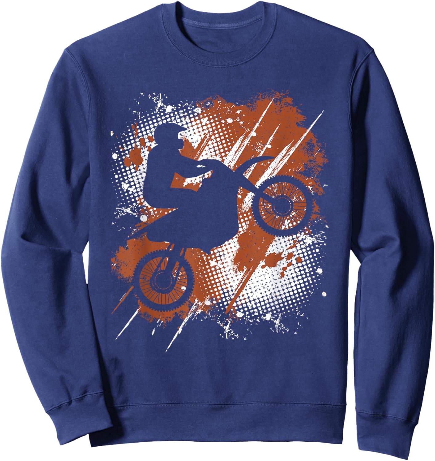Vintage Motocross Dirt Bike Lover Men Women Kids Sweatshirt - Sweatshirt | Navy