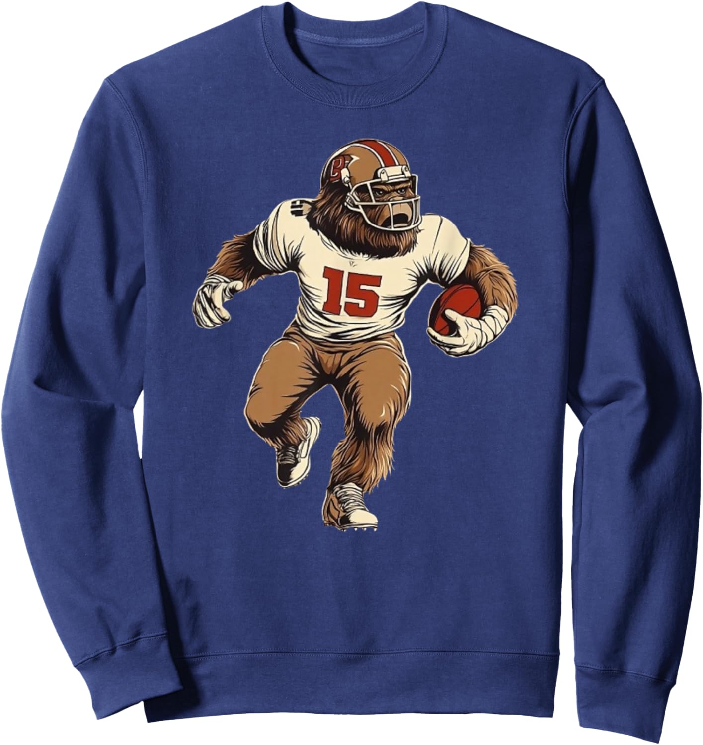 Funny Bigfoot Sasquatch Women Coach Player Football Sweatshirt - Sweatshirt | Navy