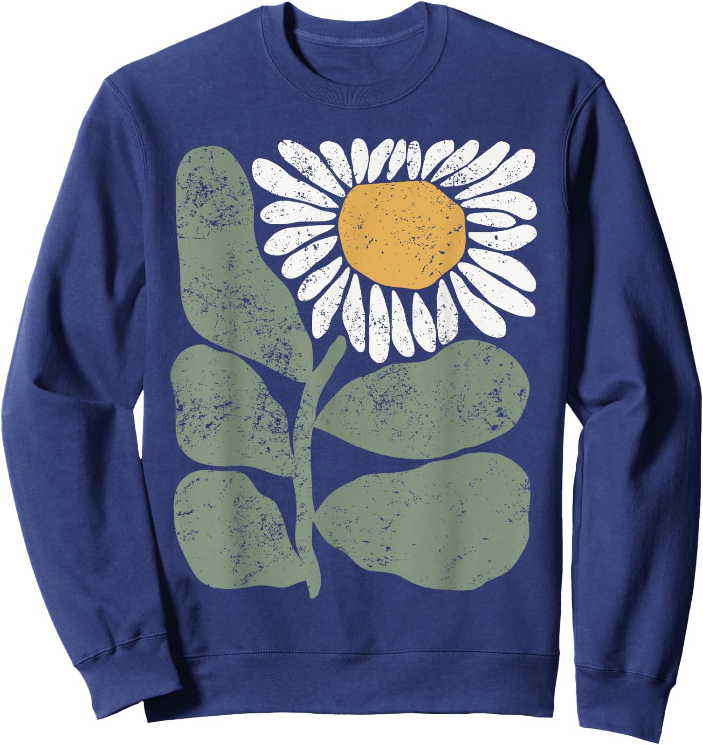 Vintage Boho Wildflower Retro Botanical Wildflower Gardener Sweatshirt - Sweatshirt | Navy
