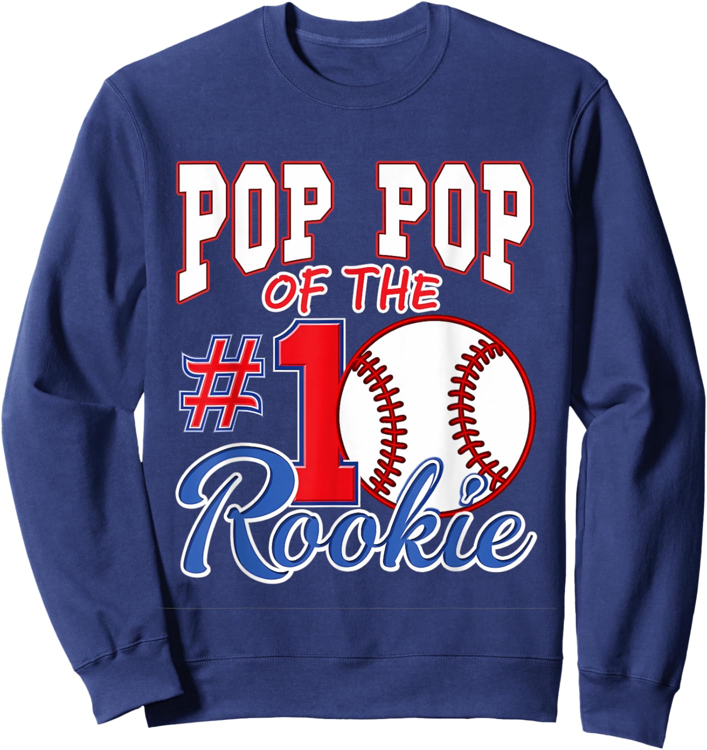 Retro Grandpa Pop Pop Of The Number 1 Rookie Baseball Sweatshirt - Sweatshirt | Navy
