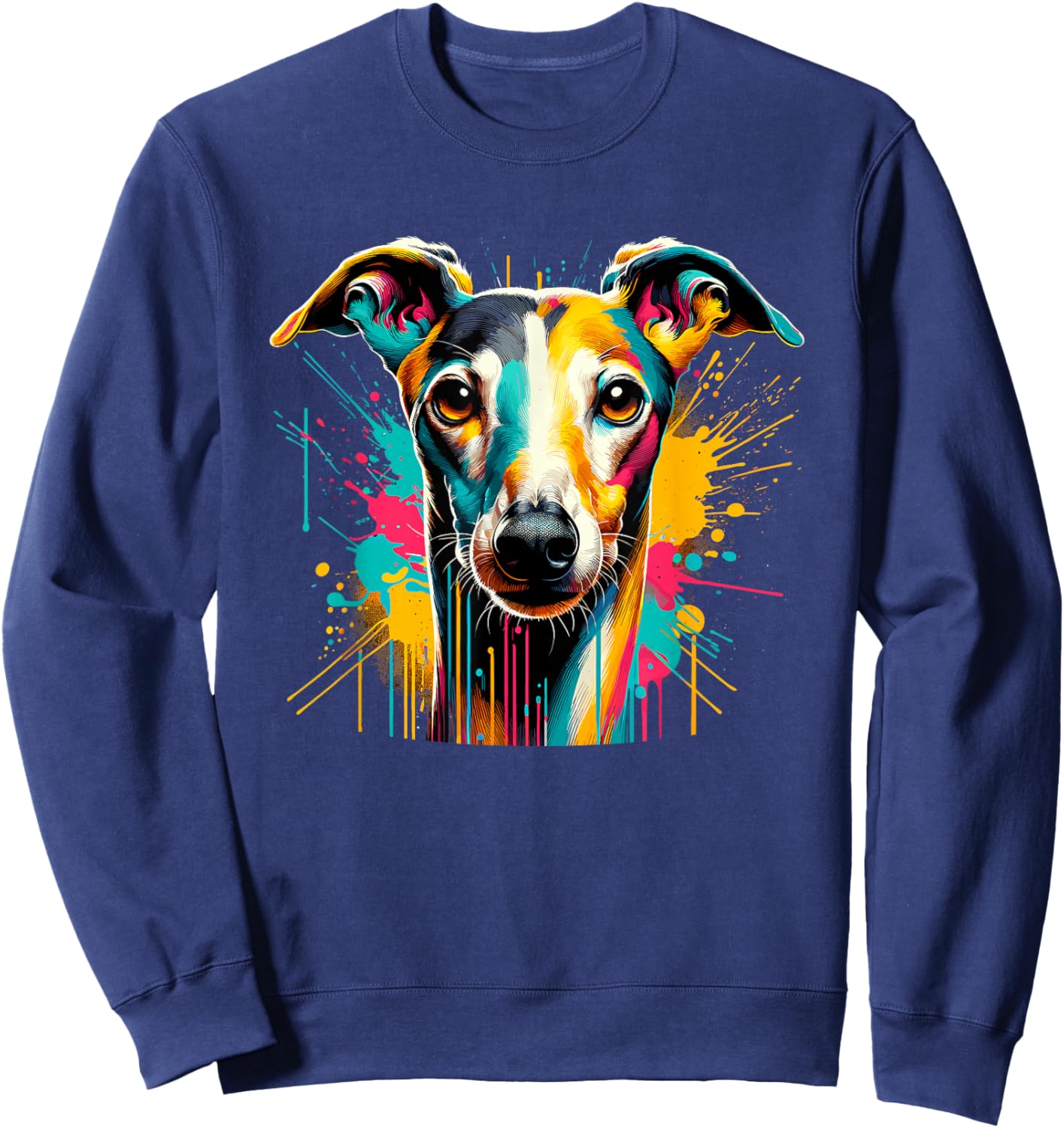 Splash Art Italian Greyhound Italian Sighthound Iggy Sweatshirt - Sweatshirt | Navy