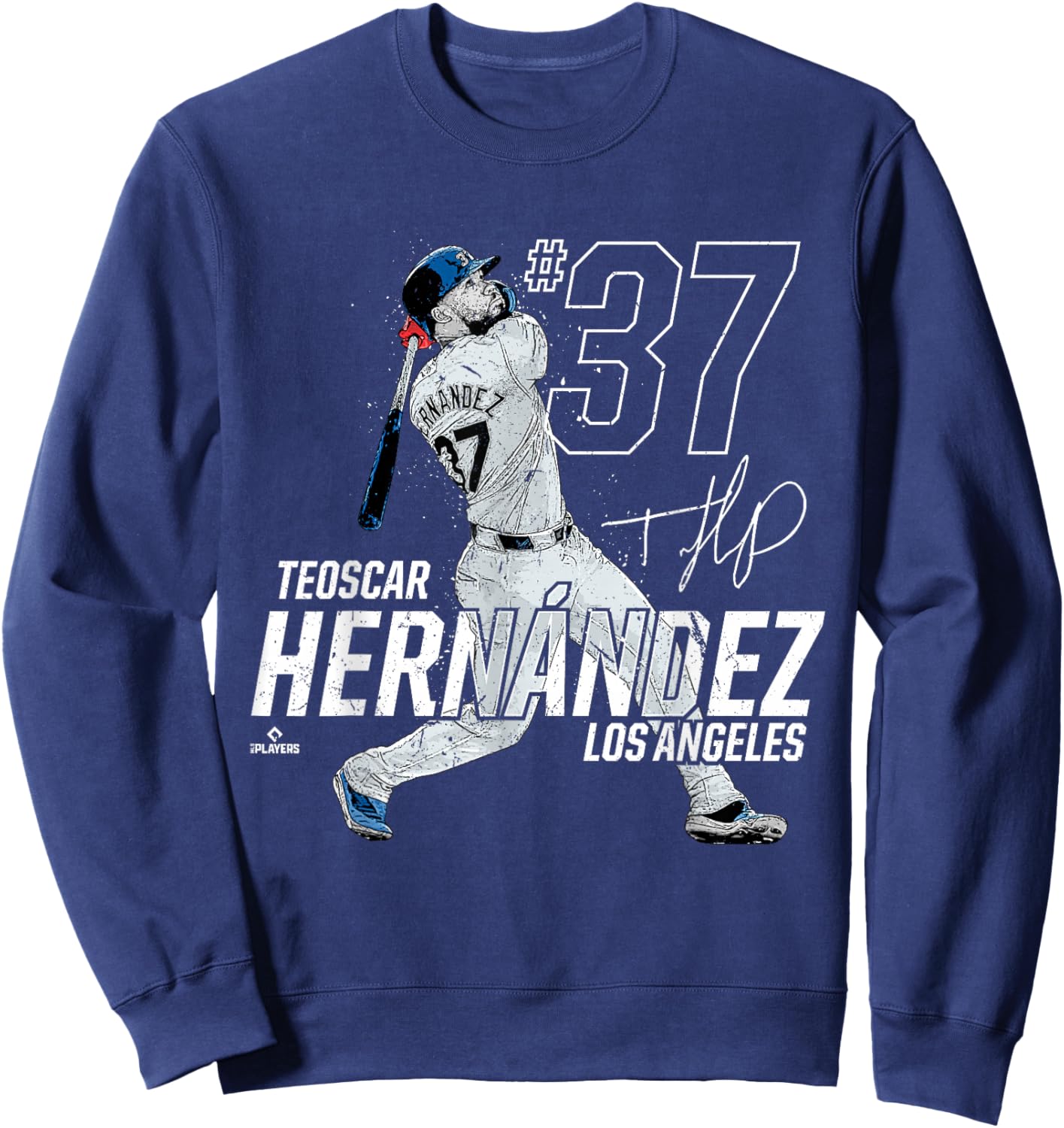 Dynamic Pose Teoscar Hernandez Los Angeles Baseball MLBPA Sweatshirt - Sweatshirt | Navy